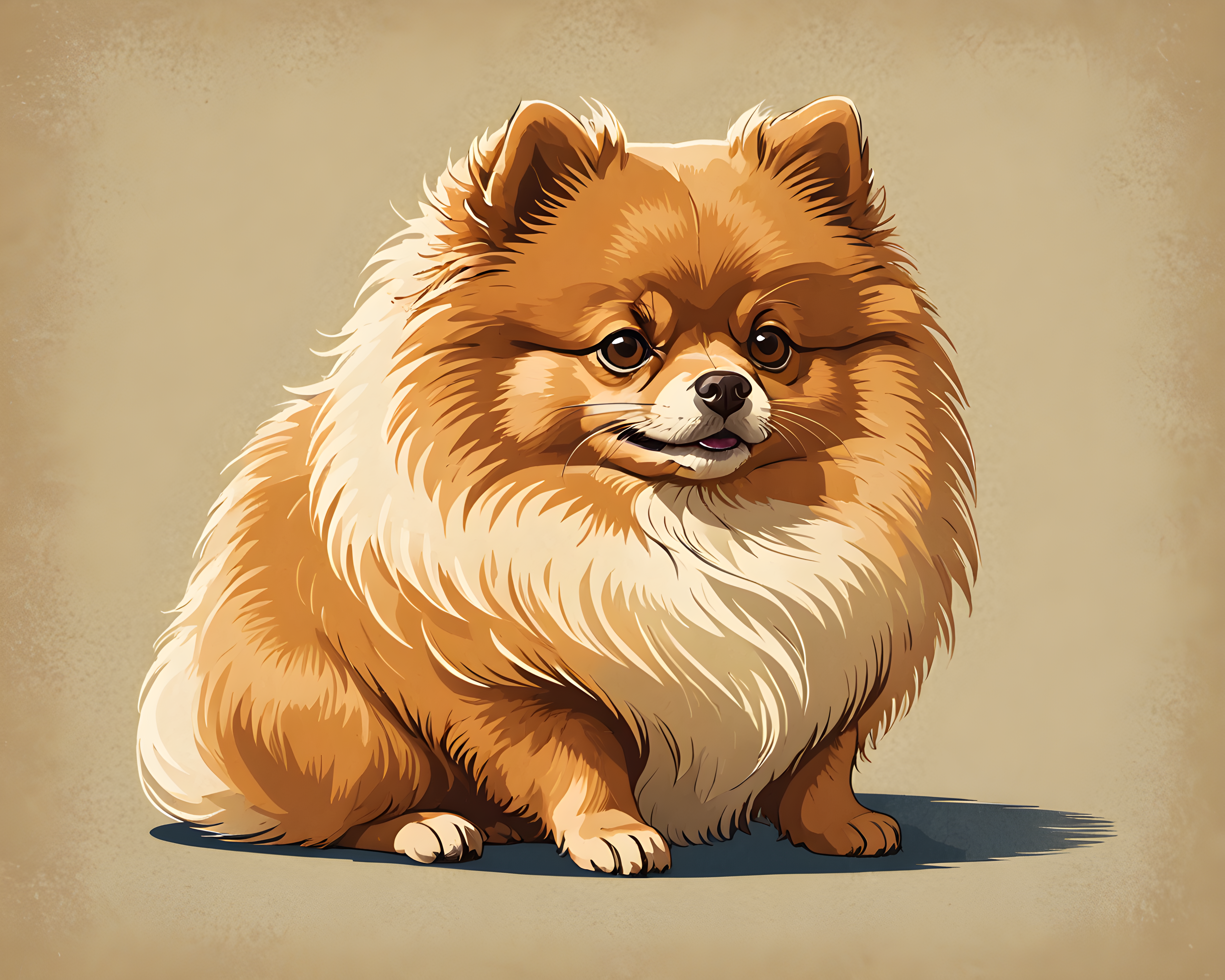 Pomeranian — Retro (Sleepy)