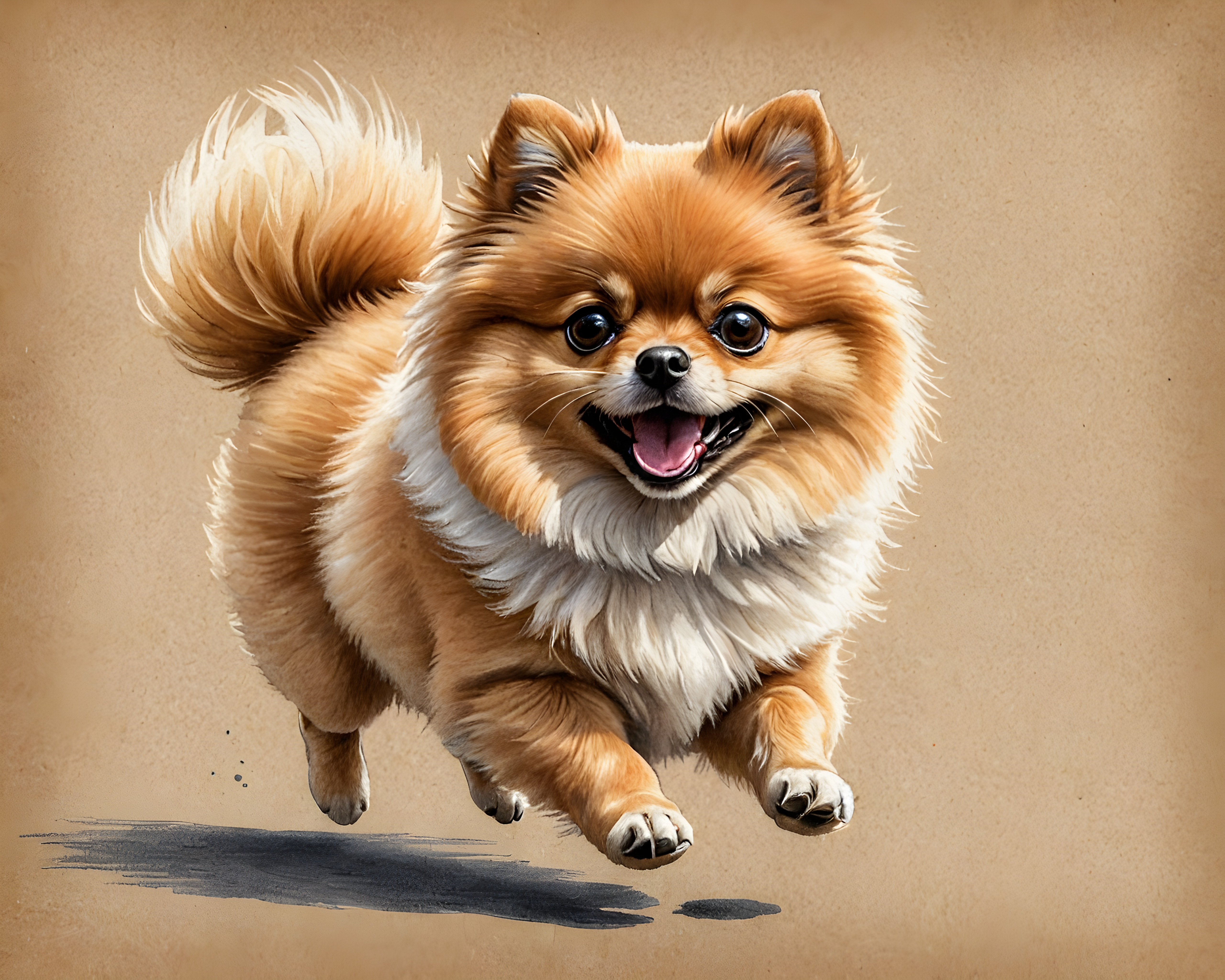 Pomeranian — Pencil Sketch (Cute)