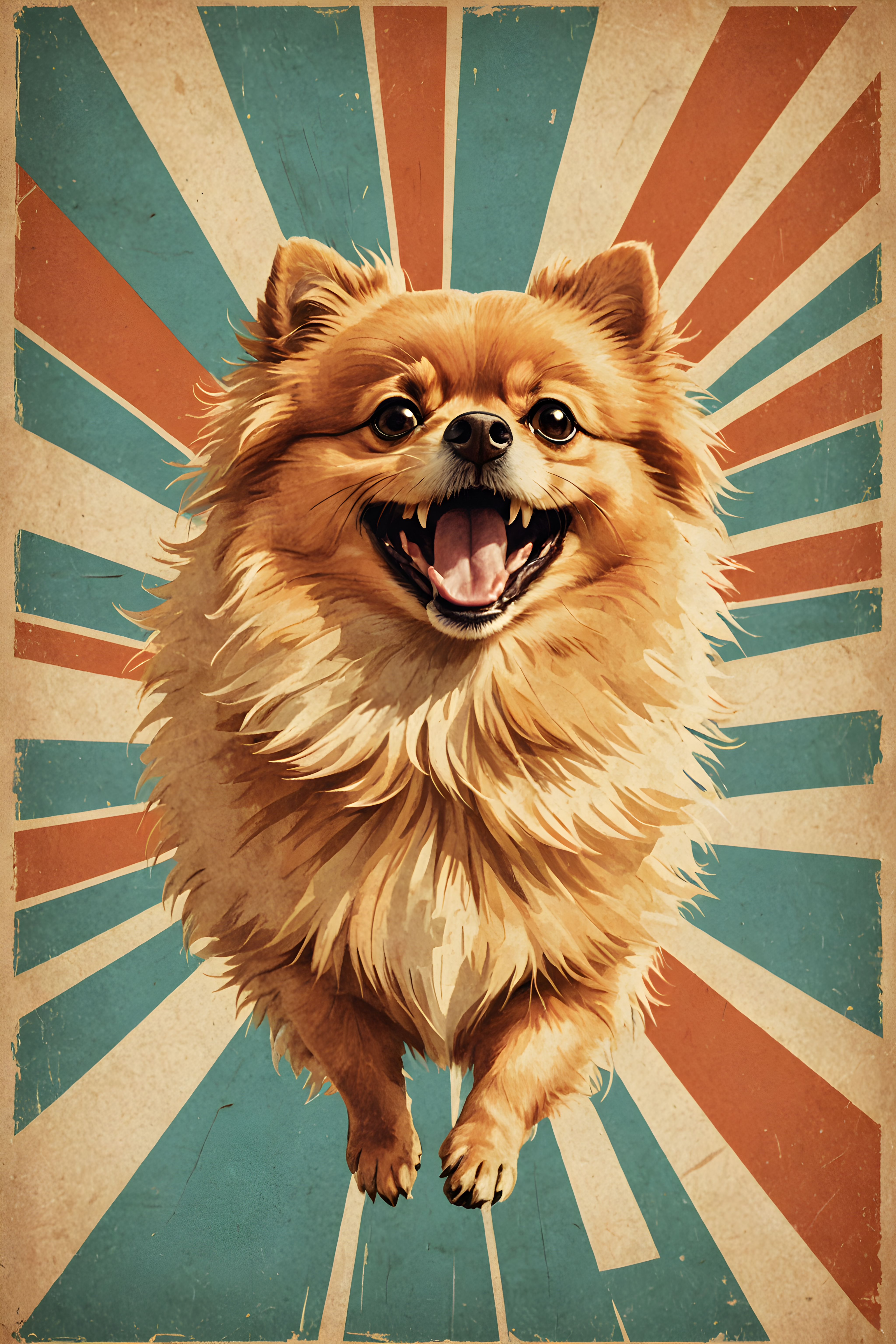Pomeranian — Vintage Poster (Happy)