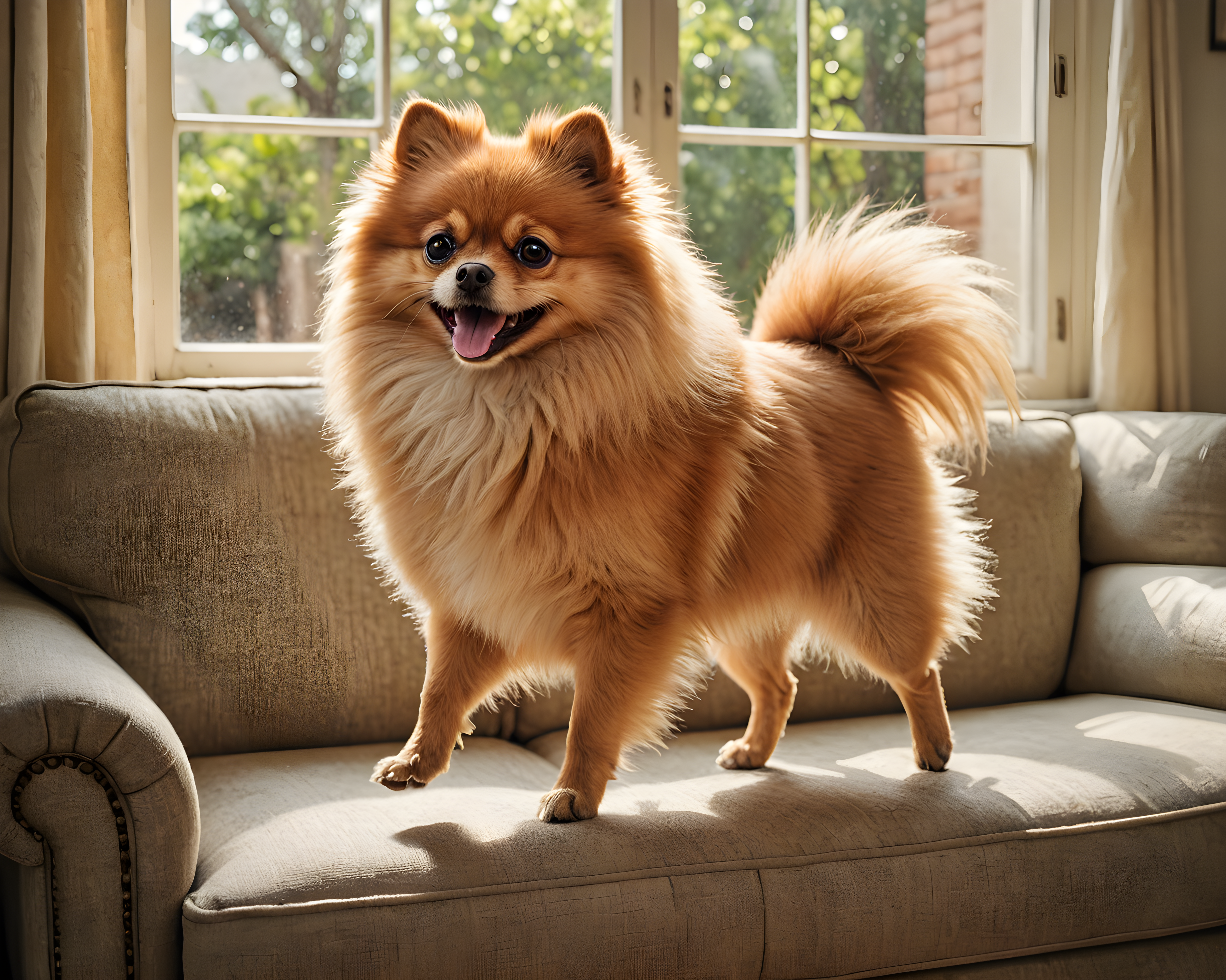 Pomeranian — Vintage Poster (Lifestyle)