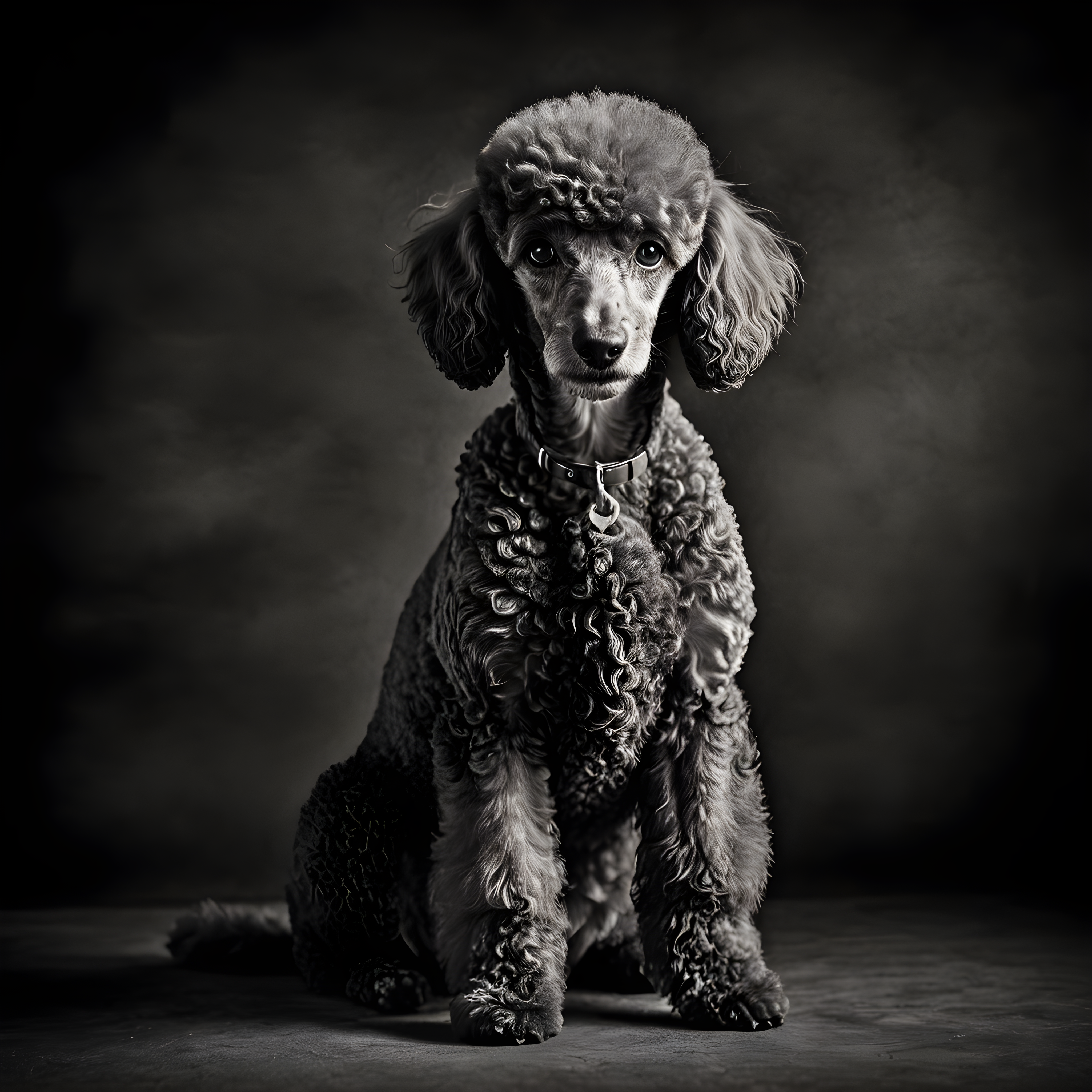 Poodle — Black & White (Romantic)