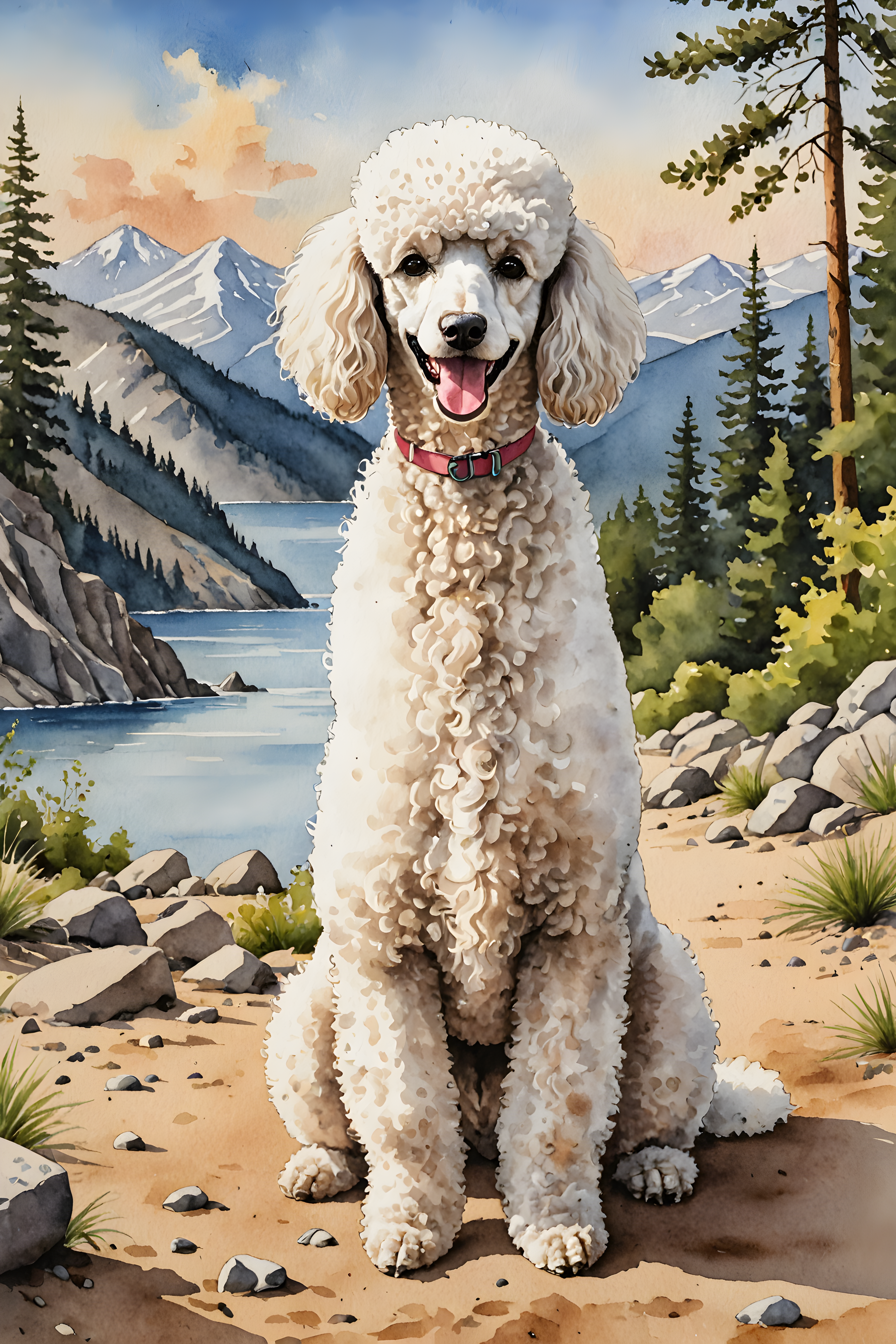 Poodle — Watercolor (Funny)
