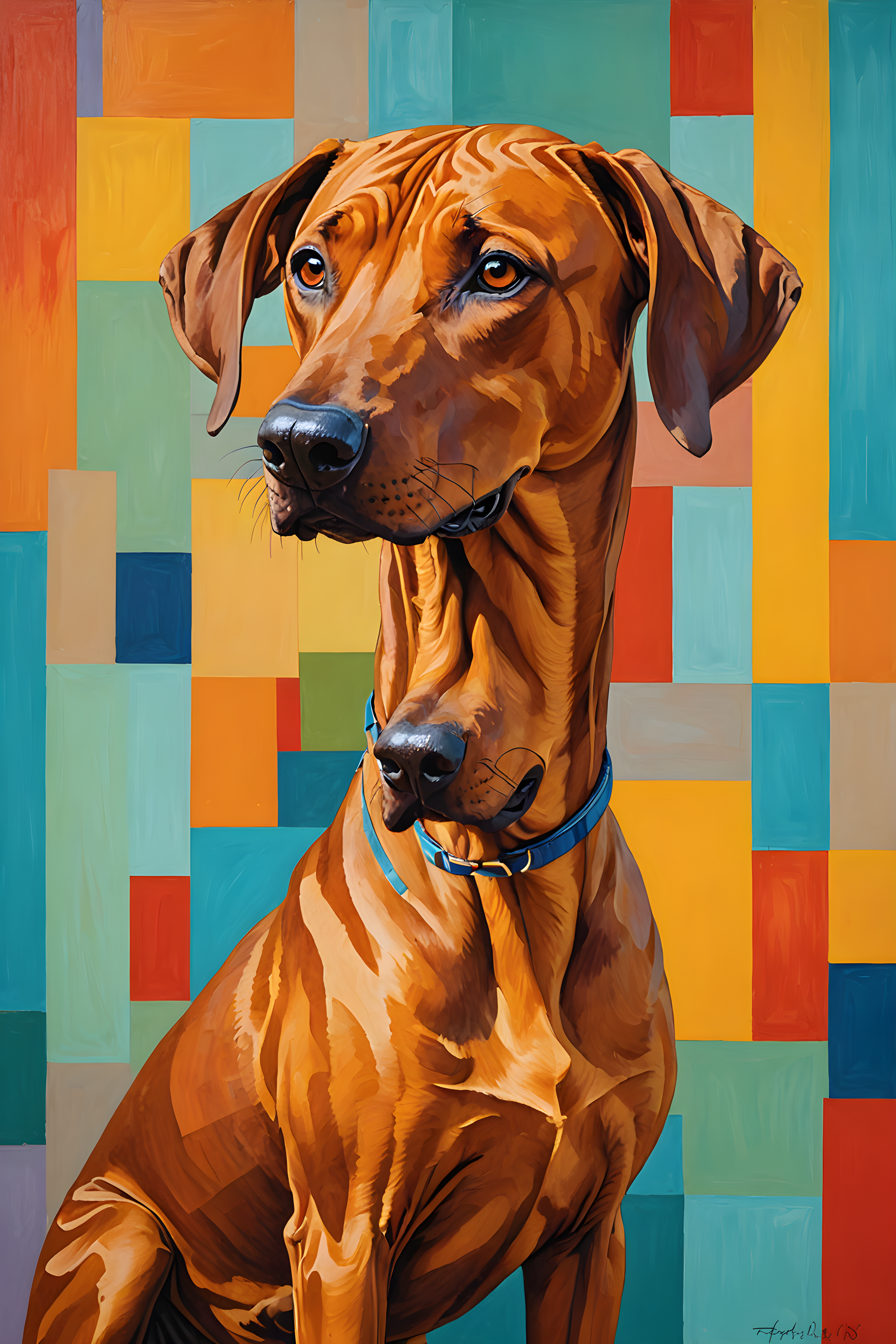 Rhodesian Ridgeback — Abstract (Happy)
