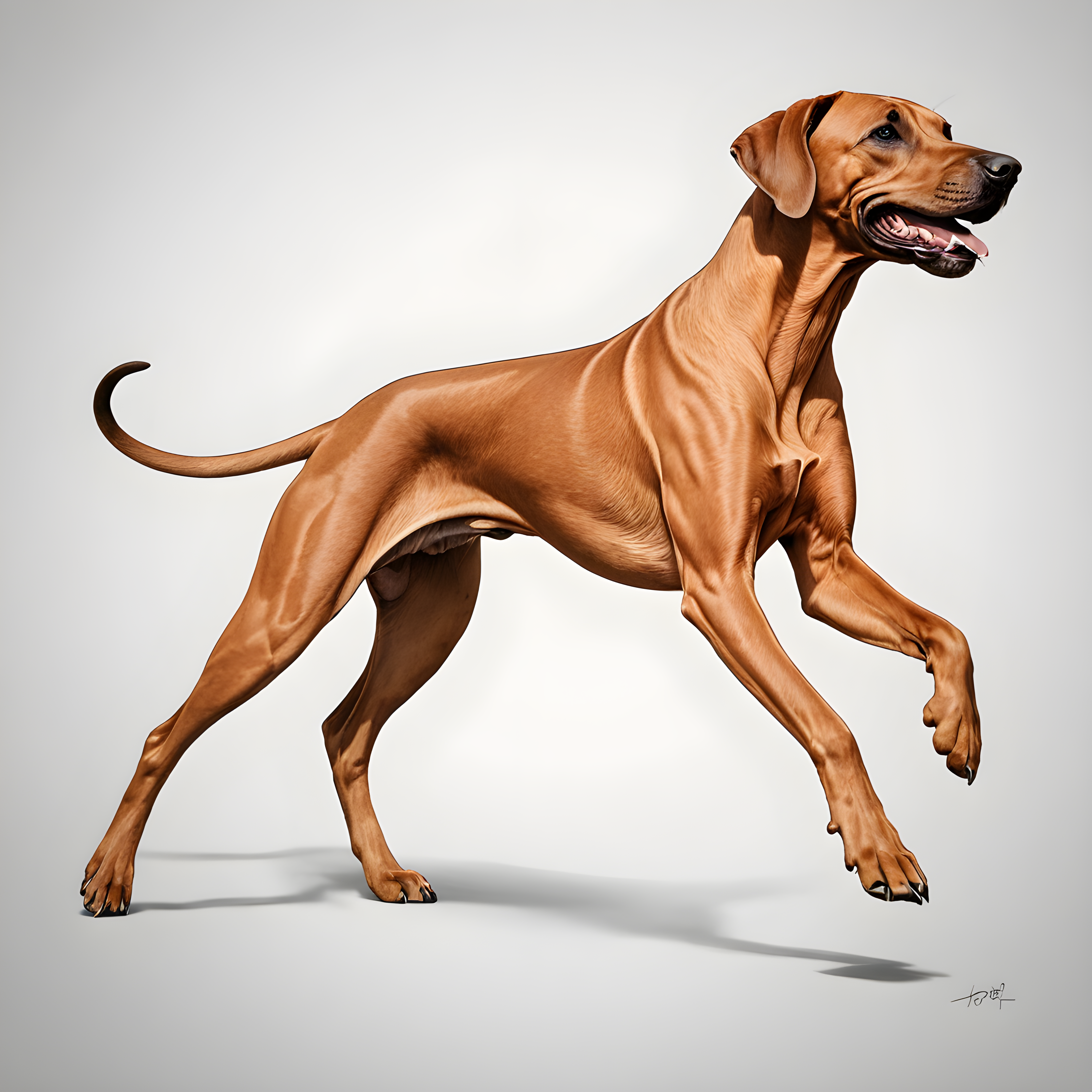 Rhodesian Ridgeback — Minimalist Line Art (Happy)