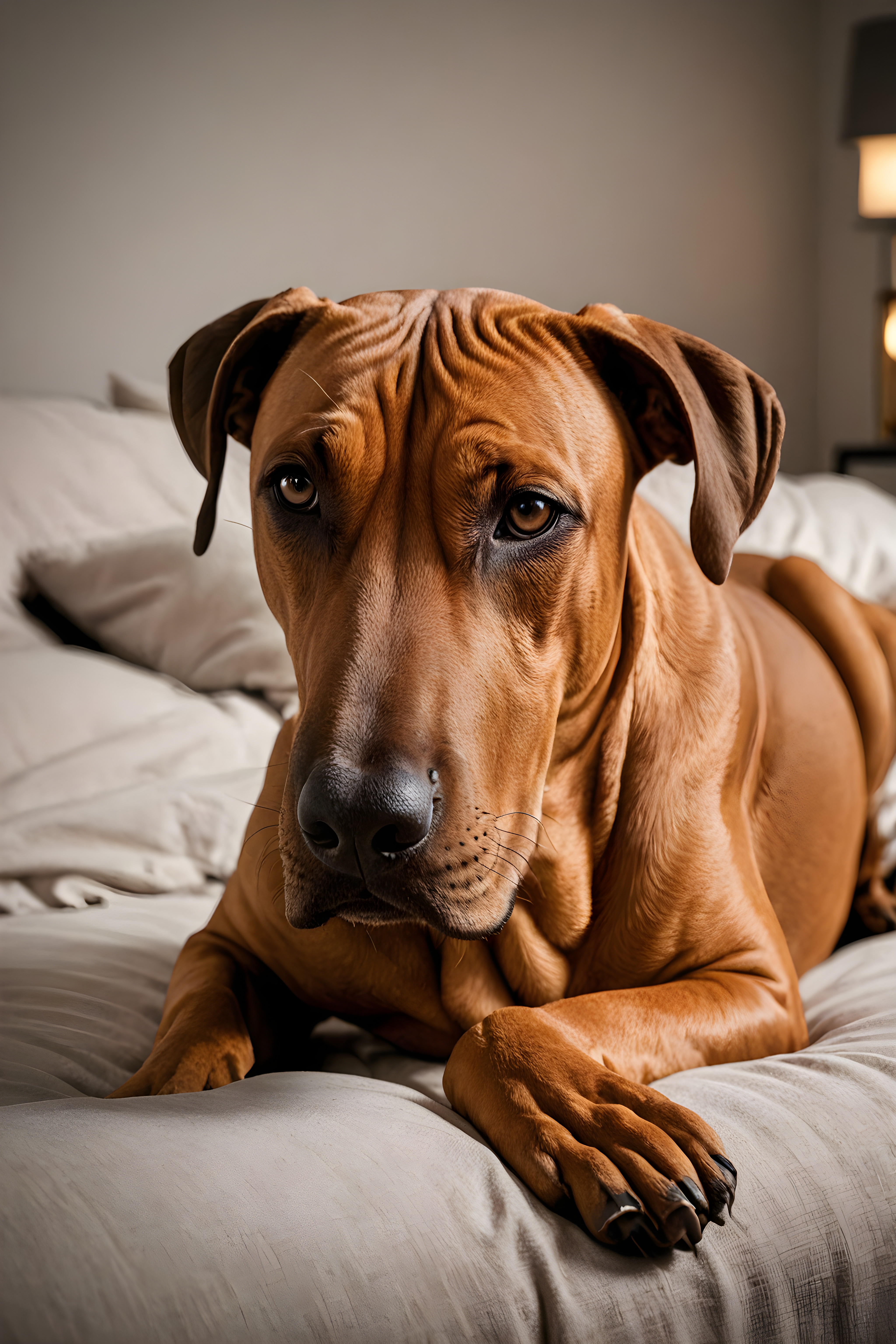Rhodesian Ridgeback — Minimalist Line Art (Sleepy)