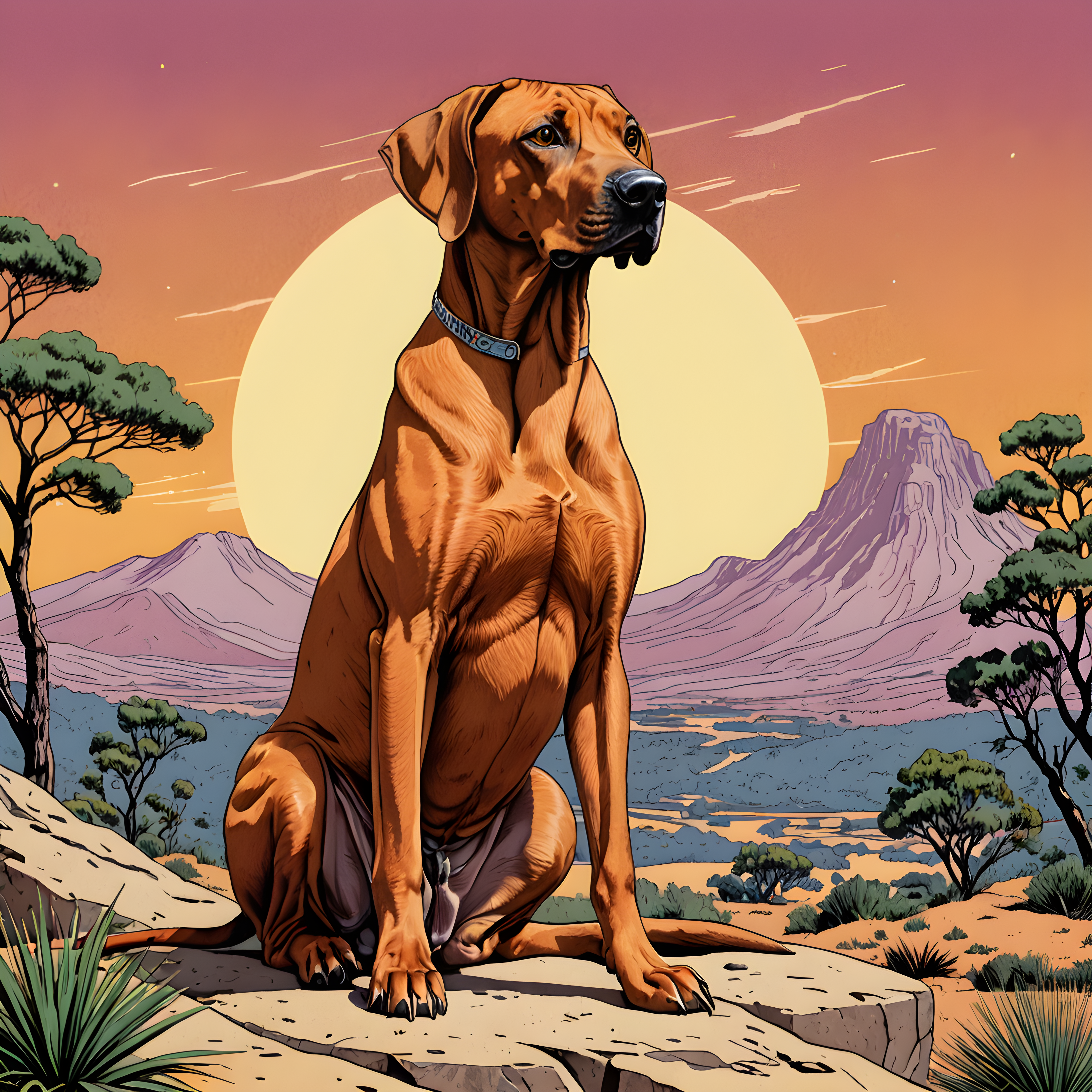 Rhodesian Ridgeback — Retro (Fantasy)