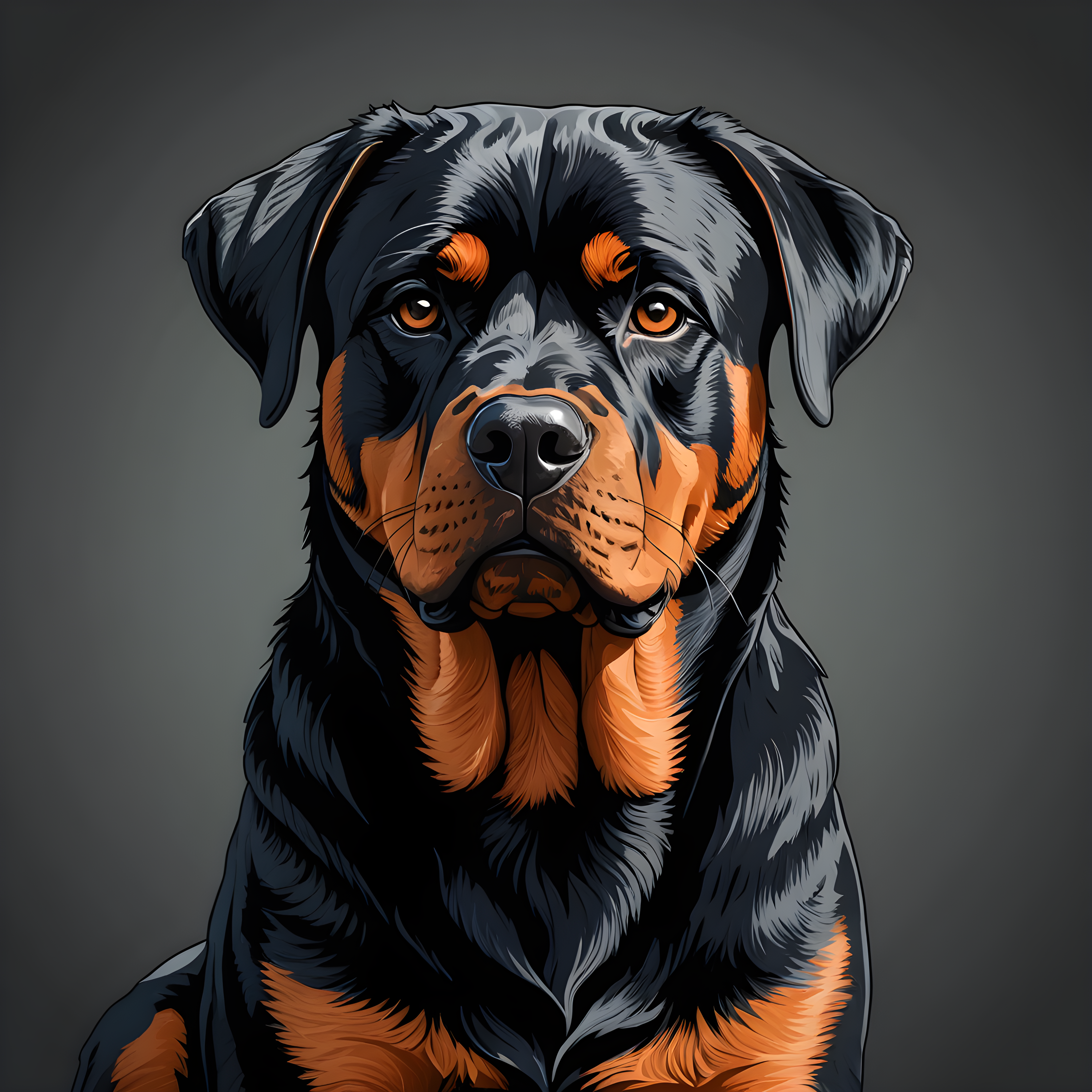 Rottweiler — Line Art (Aesthetic)