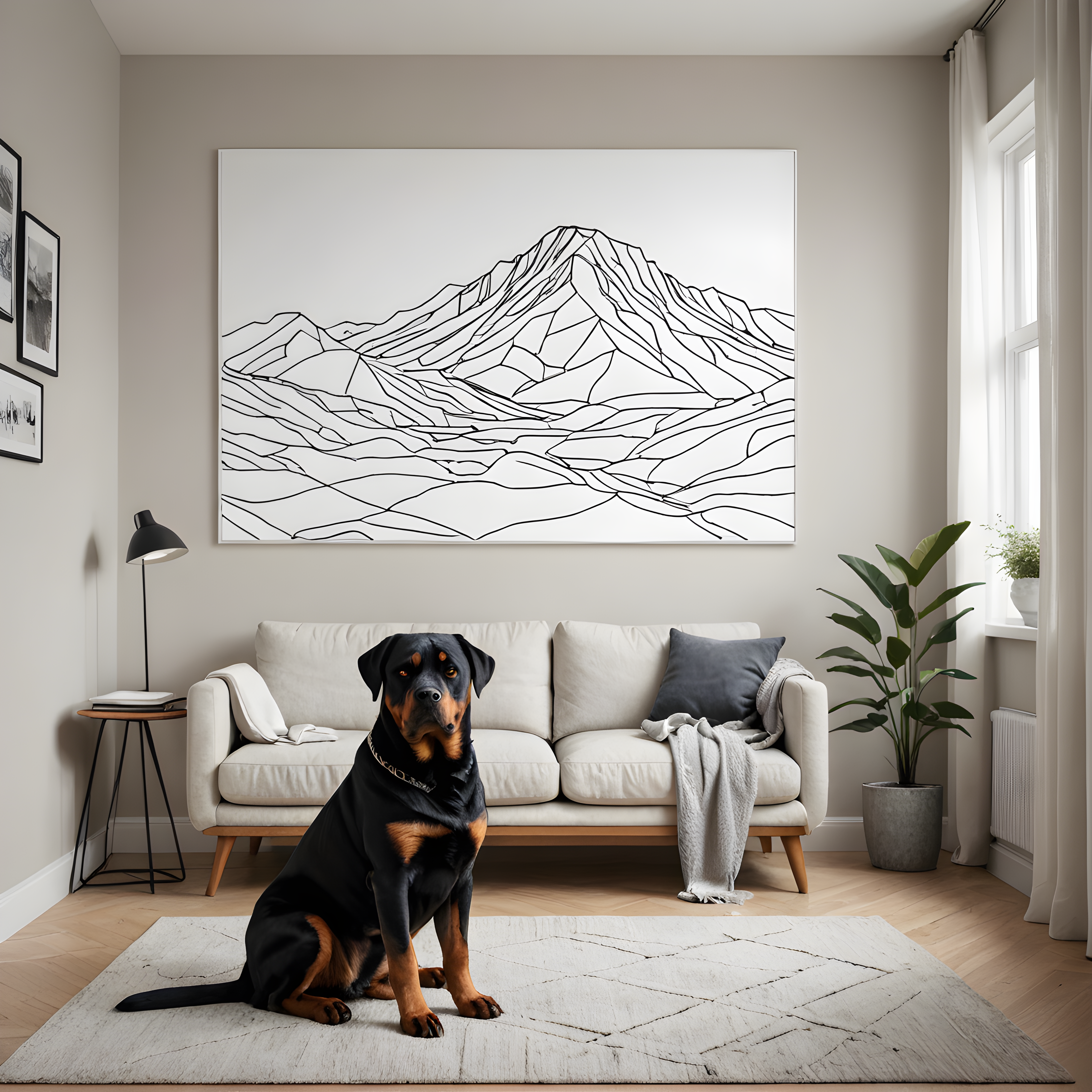 Rottweiler — Minimalist Line Art (Aesthetic)