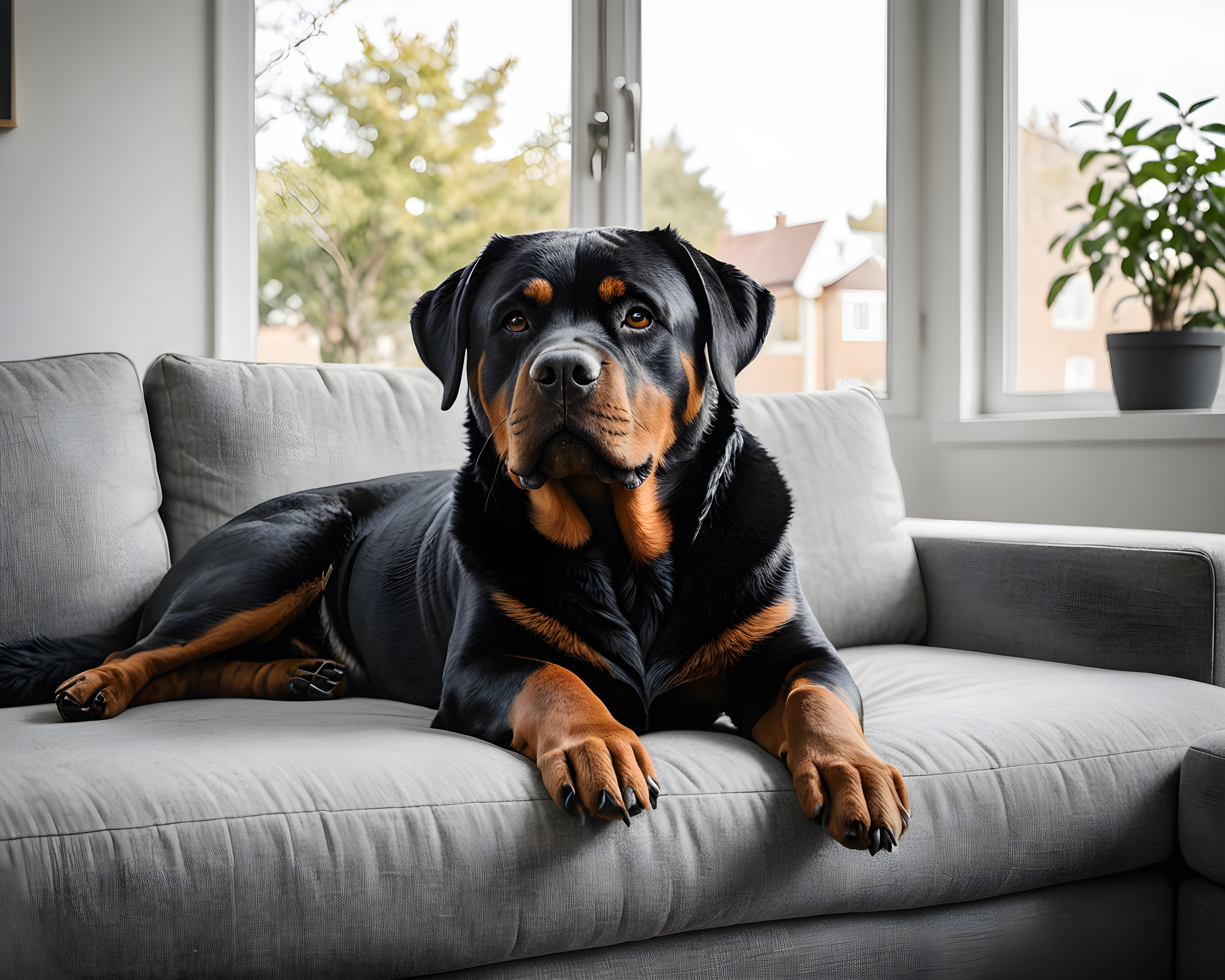 Rottweiler — Minimalist Line Art (Lifestyle)