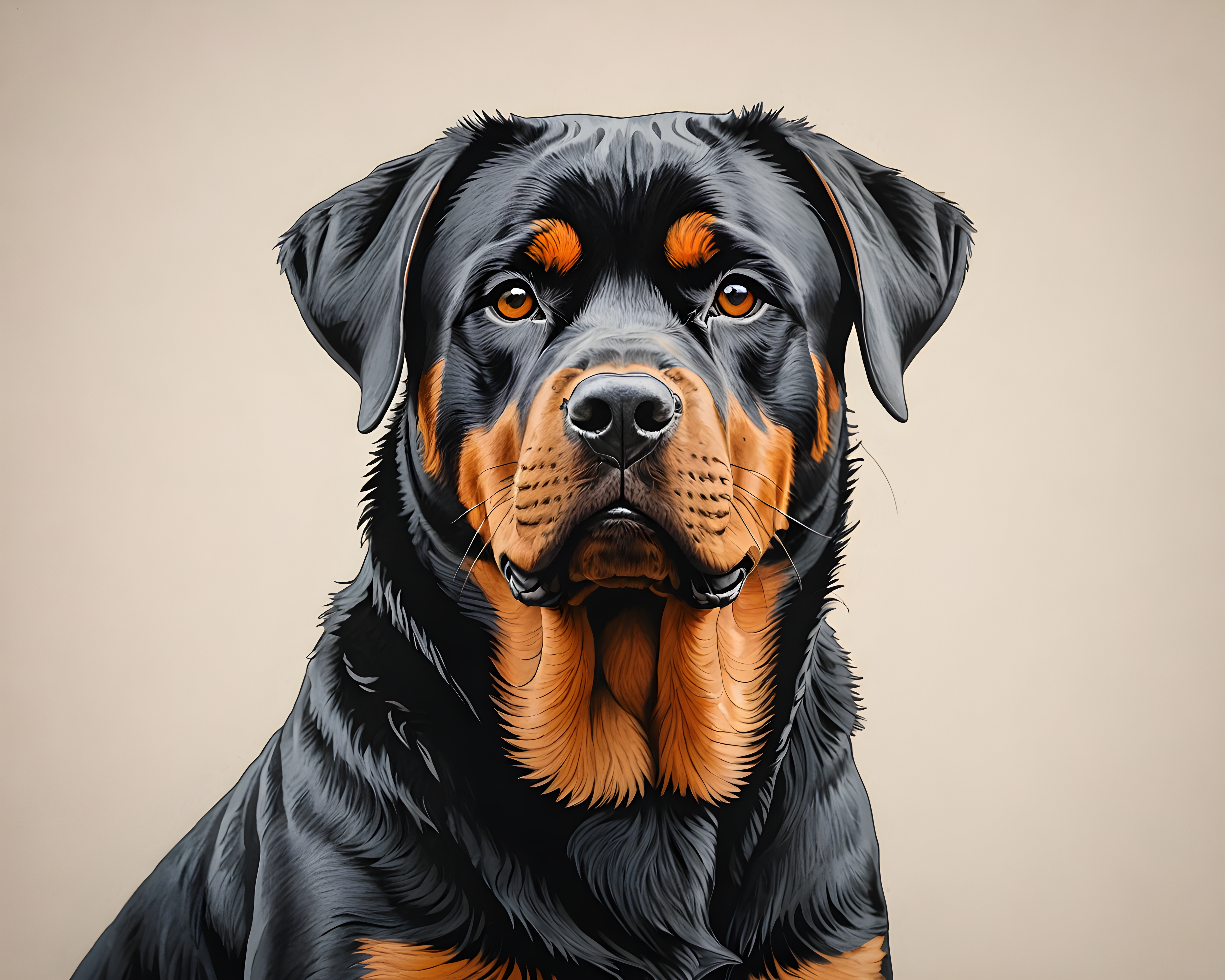Rottweiler — Minimalist Line Art (Romantic)