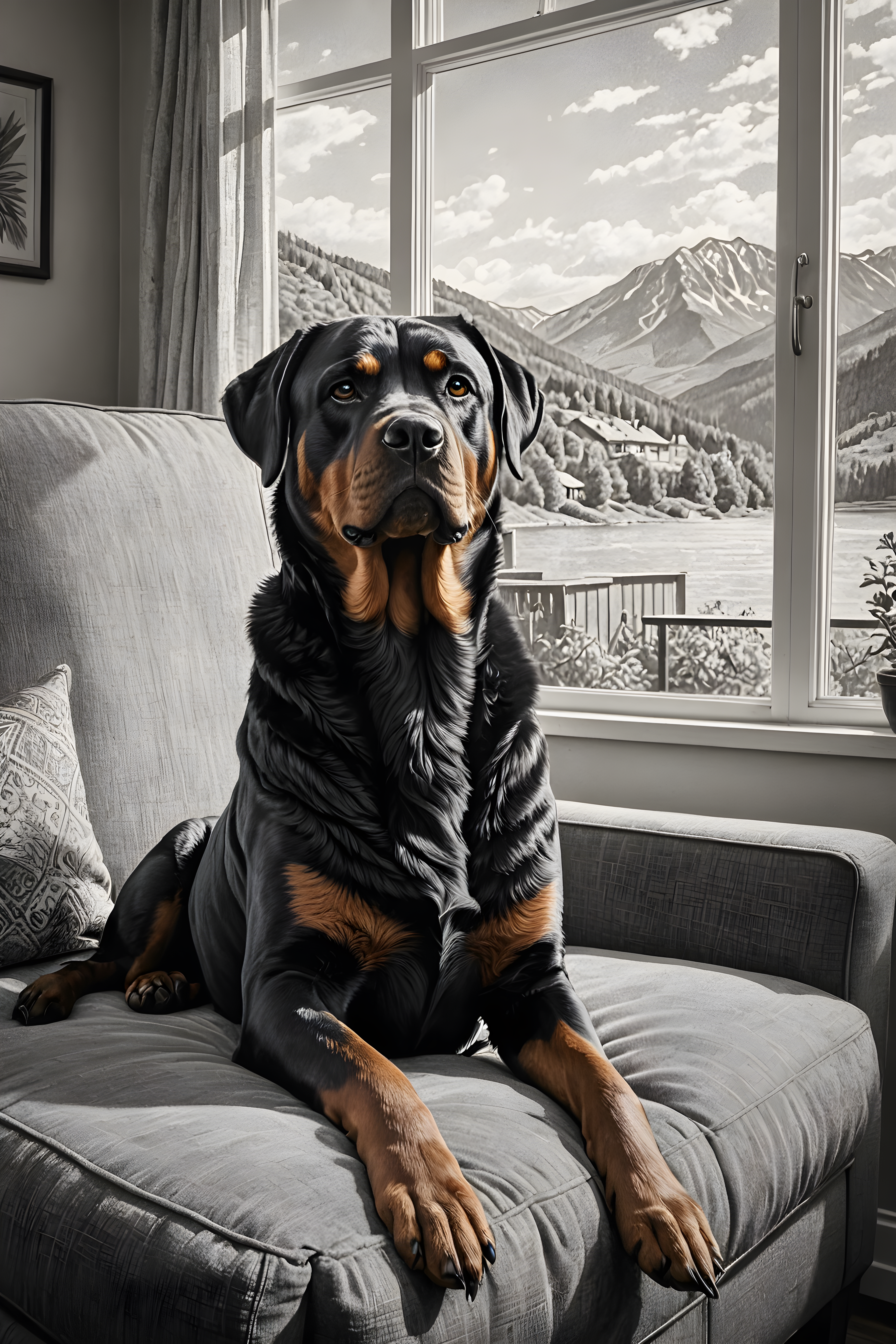 Rottweiler — Pencil Sketch (Lifestyle)