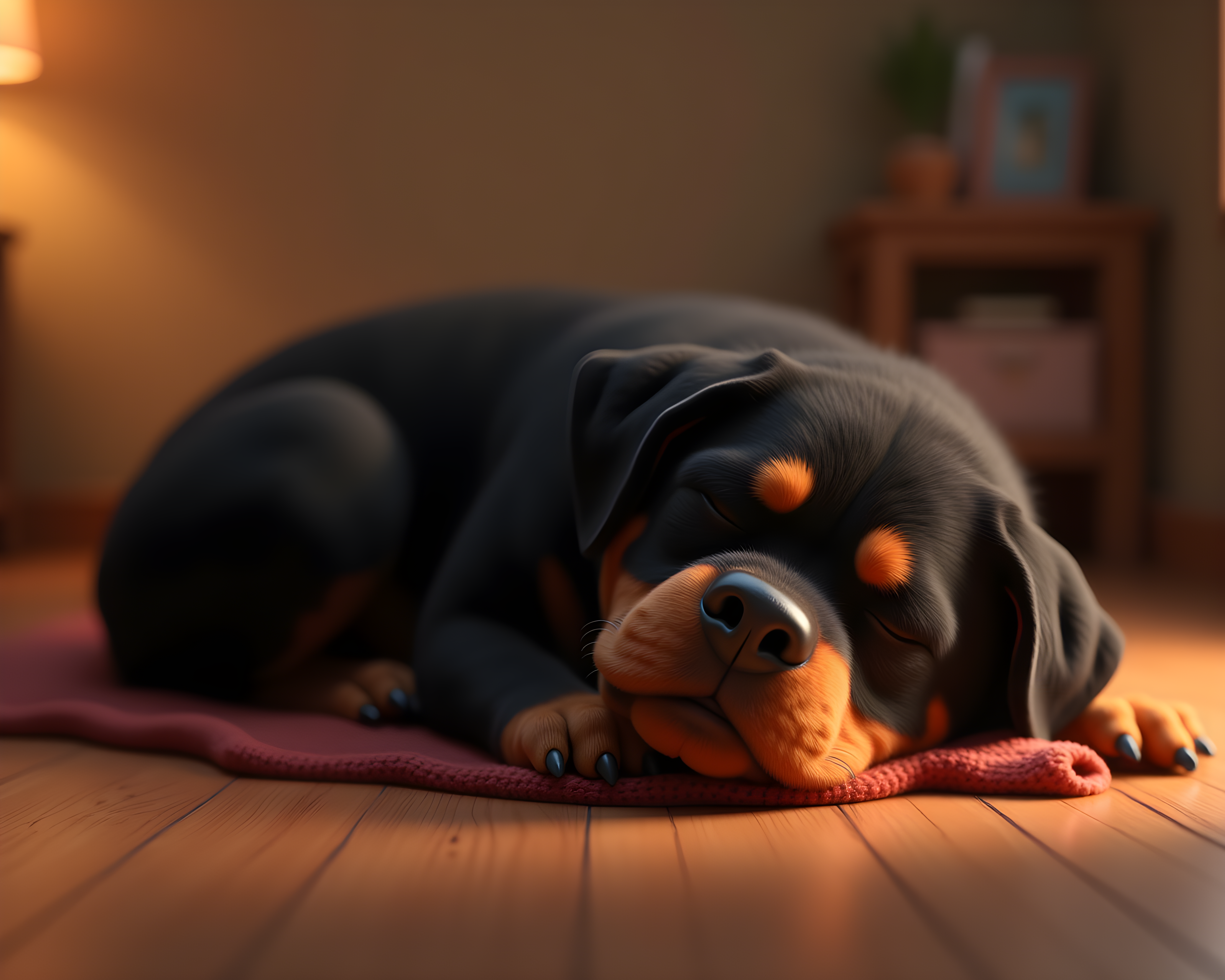 Rottweiler — 3D Render (Sleepy)