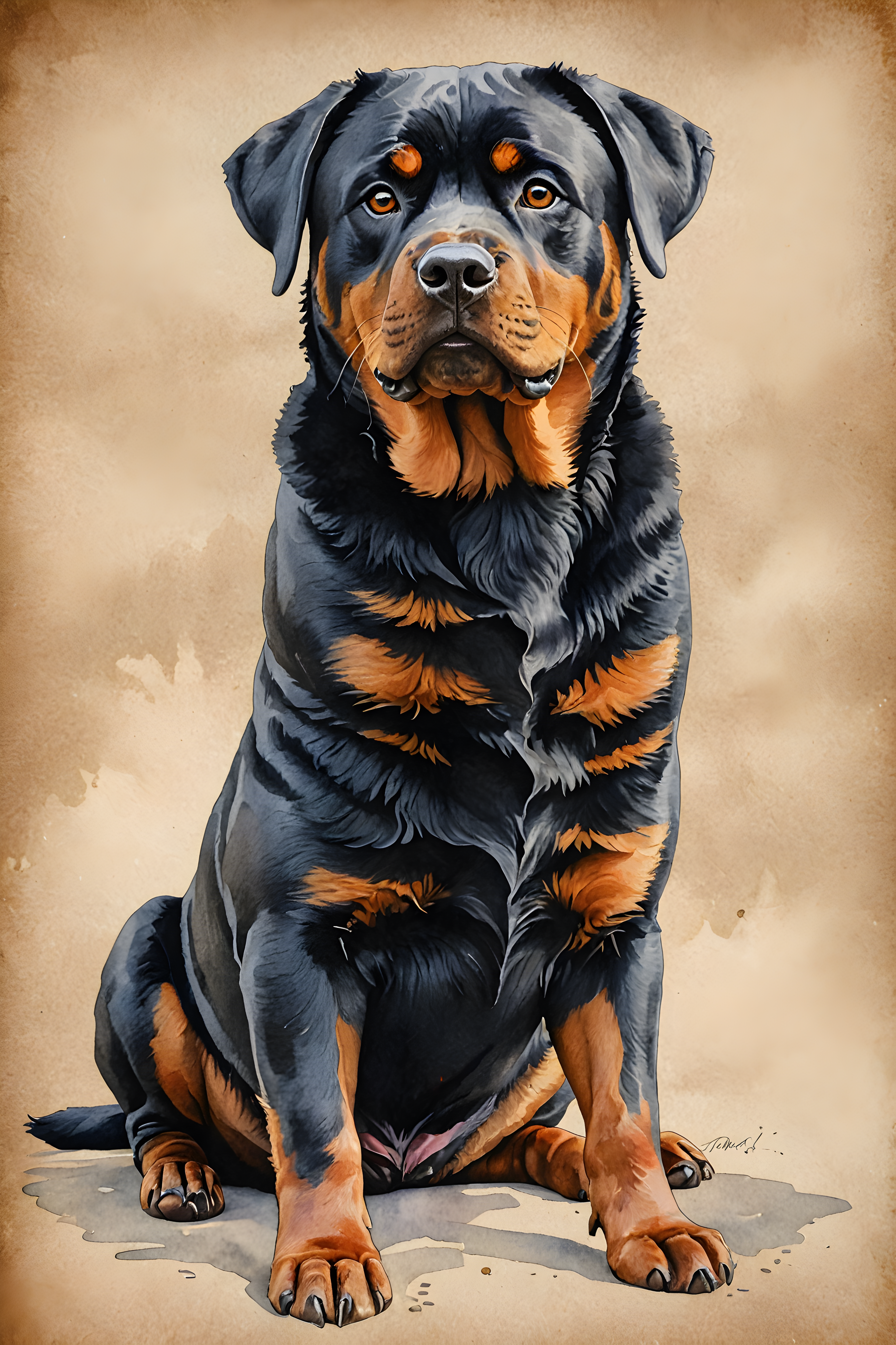 Rottweiler — Watercolor (Funny)
