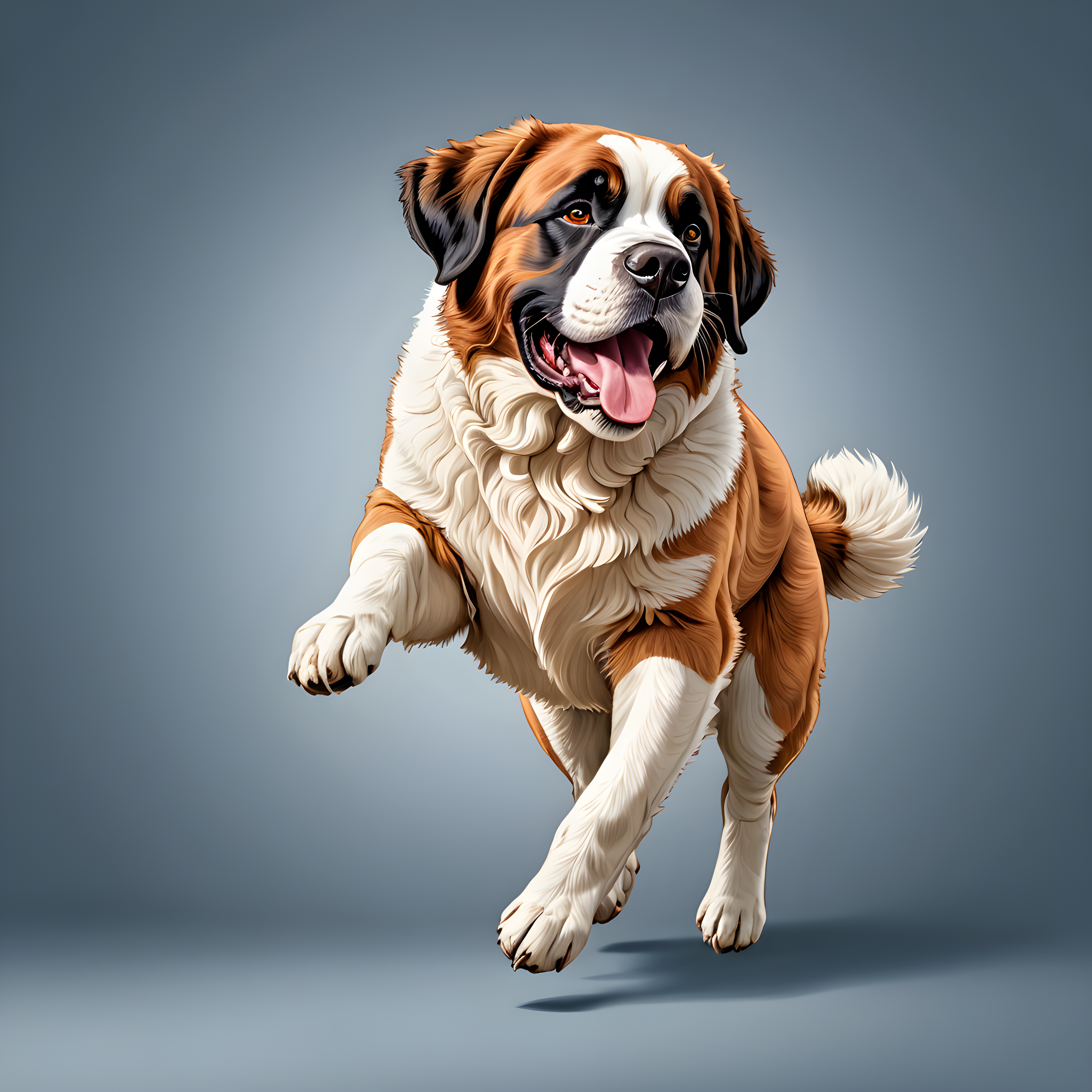 Saint Bernard — Line Art (Happy)
