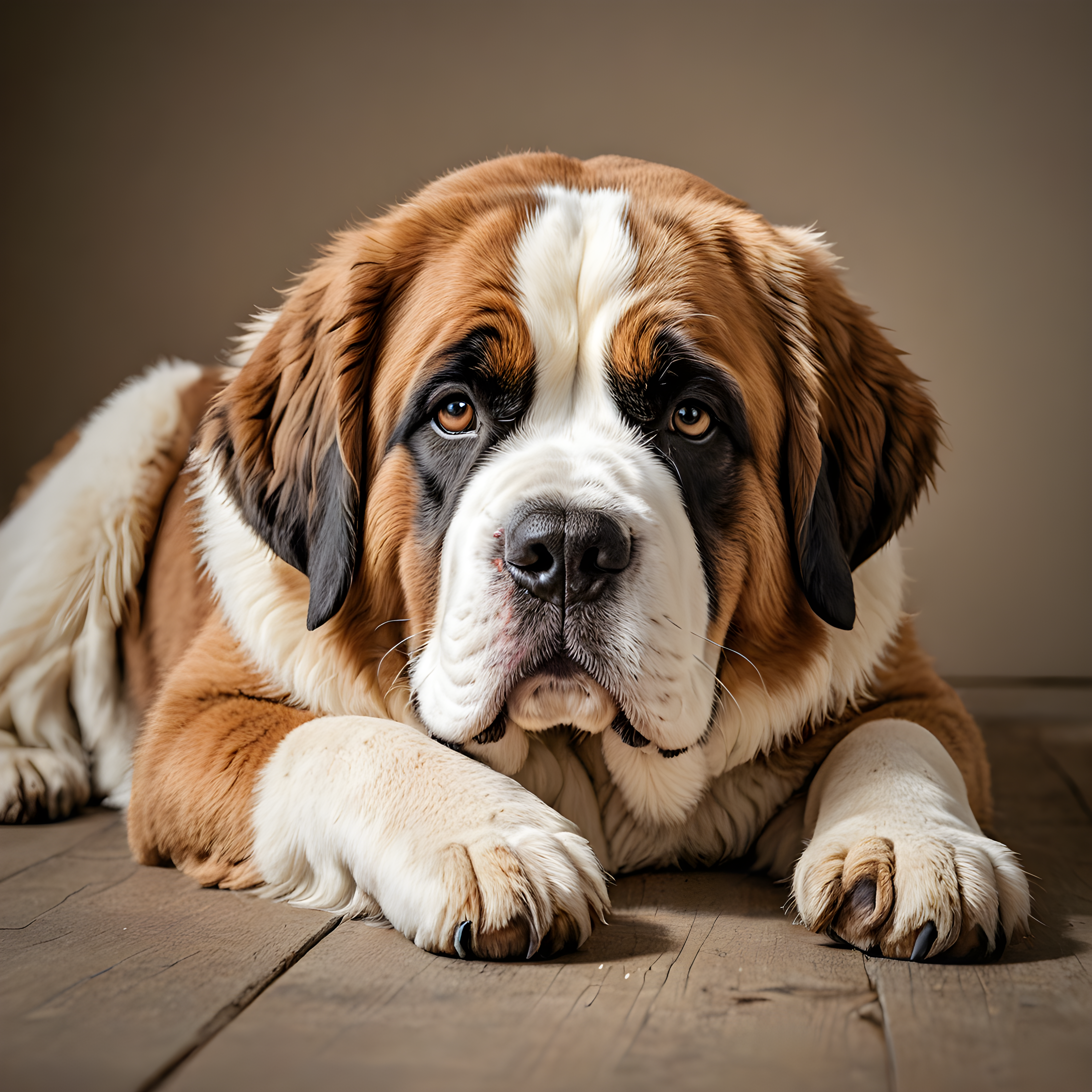 Saint Bernard — Line Art (Sleepy)