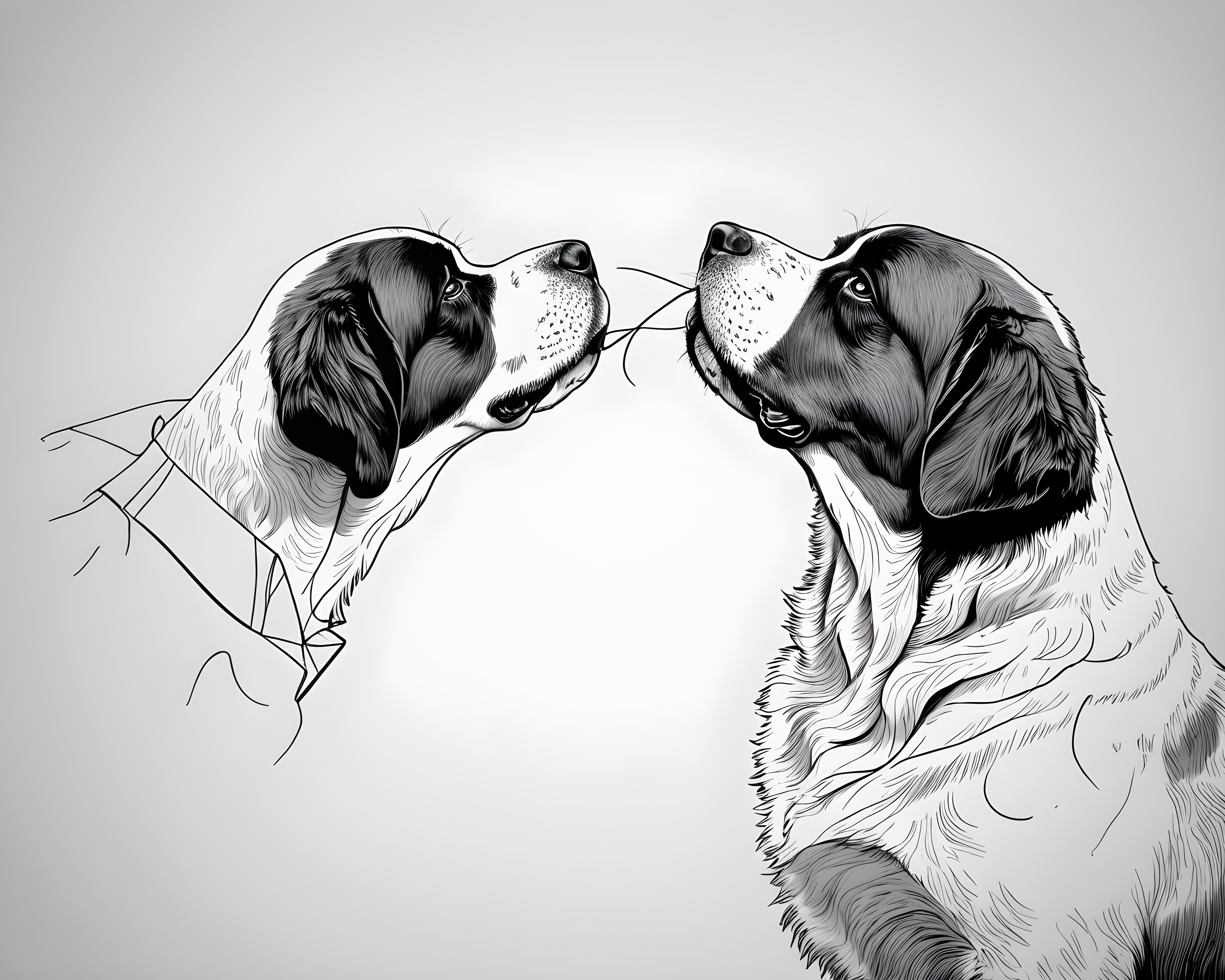 Saint Bernard — Minimalist Line Art (Funny)