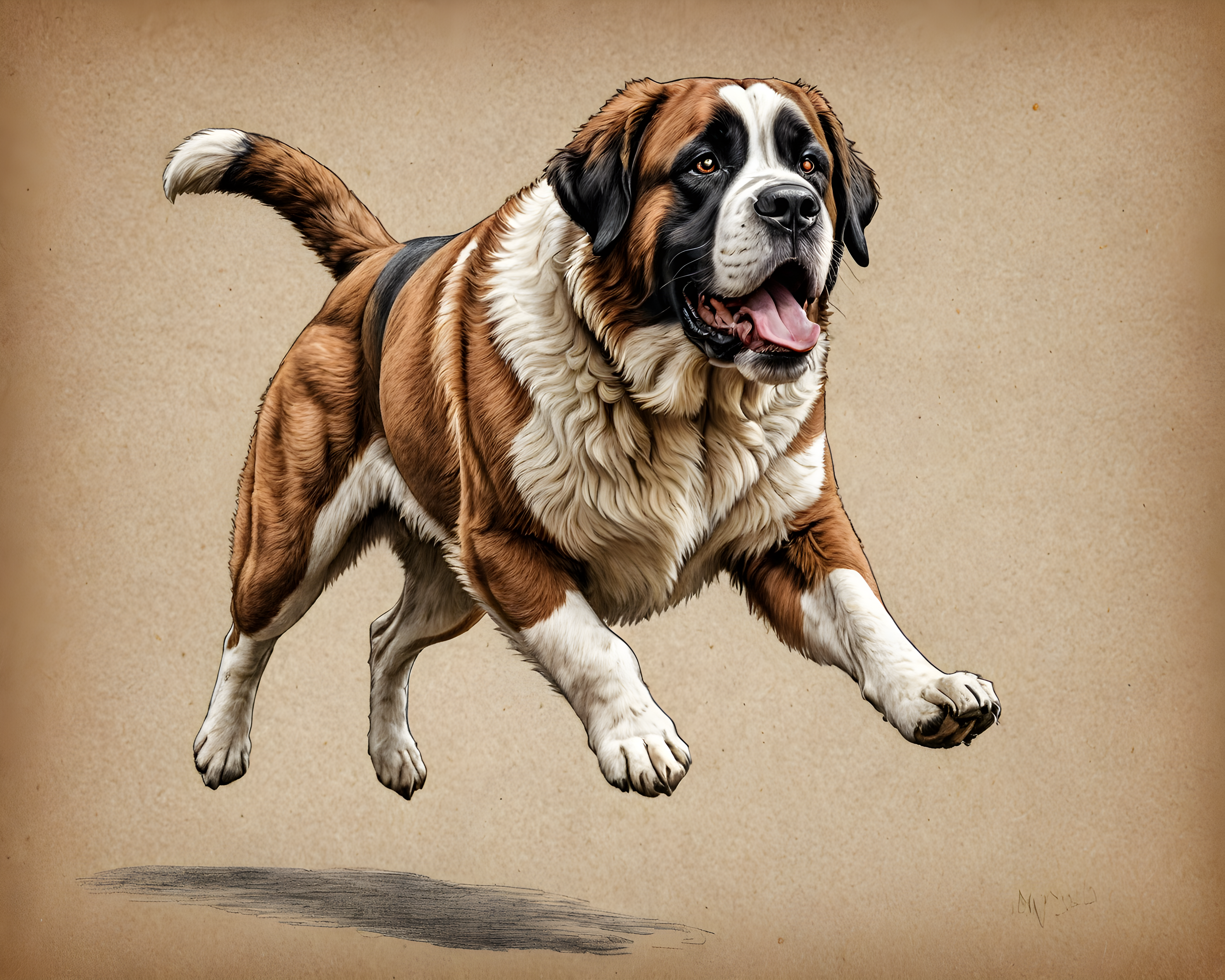 Saint Bernard — Pencil Sketch (Funny)