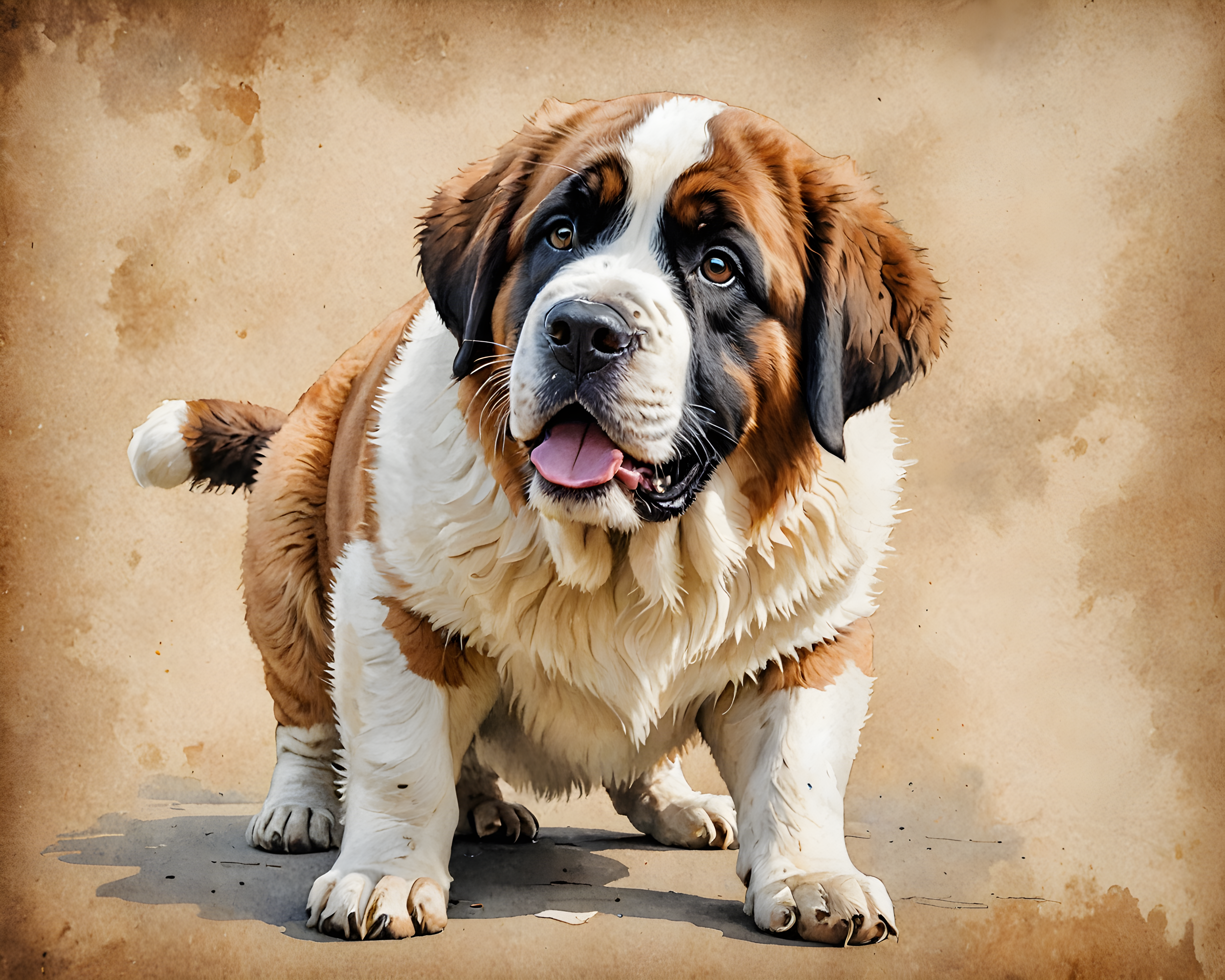Saint Bernard — Watercolor (Playful)