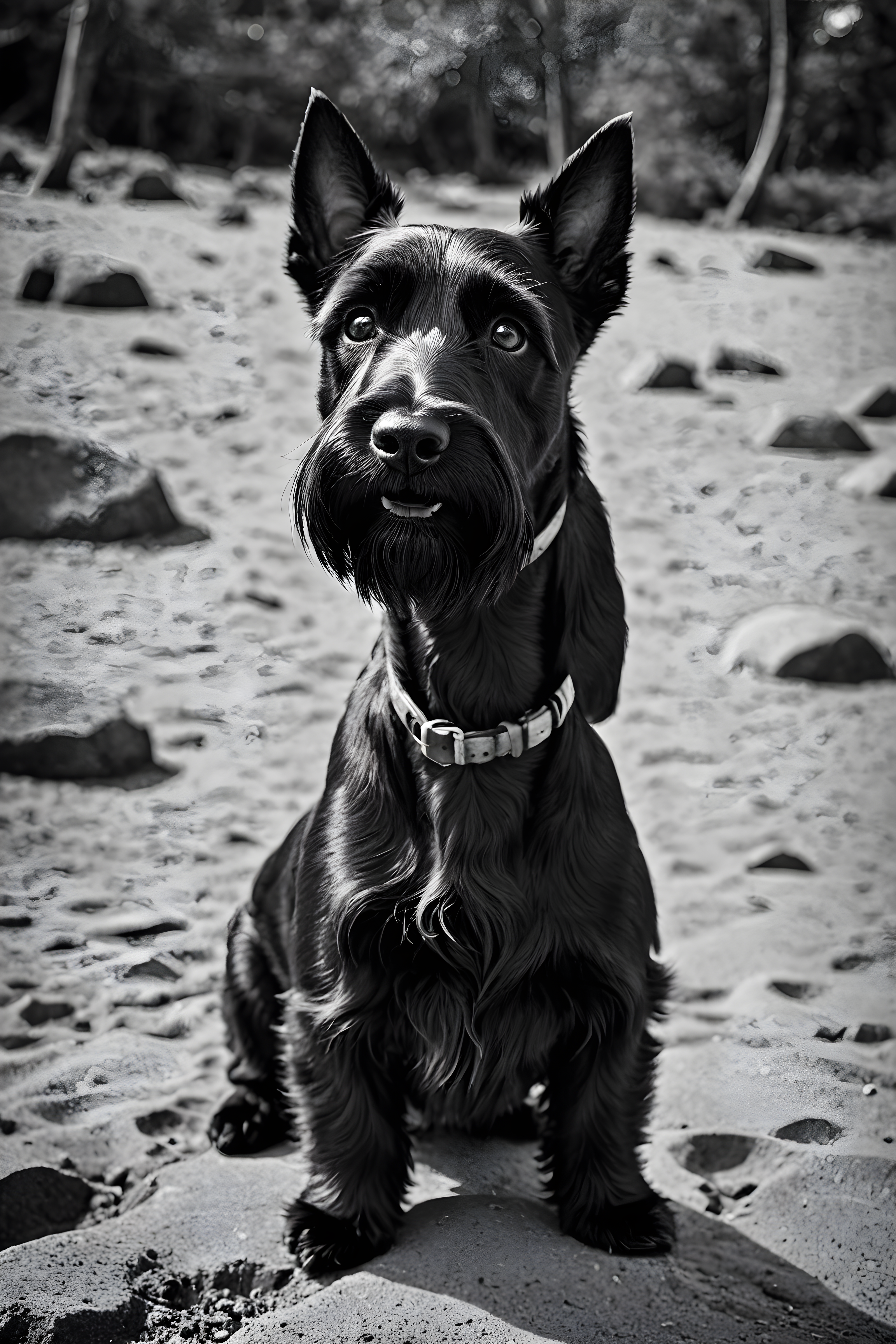 Scottish Terrier — Black & White (Cute)