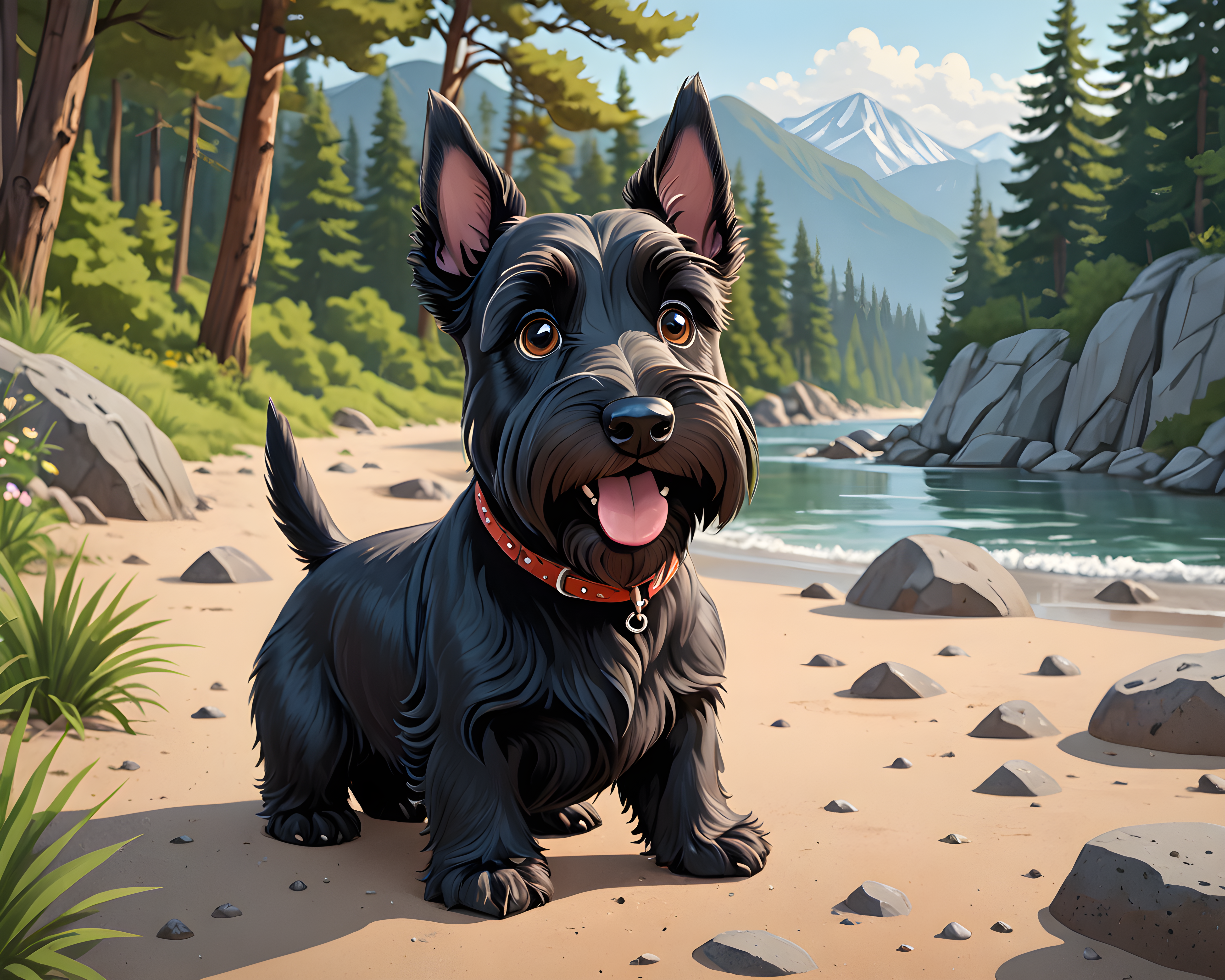 Scottish Terrier — Cartoon / Kawaii (Funny)