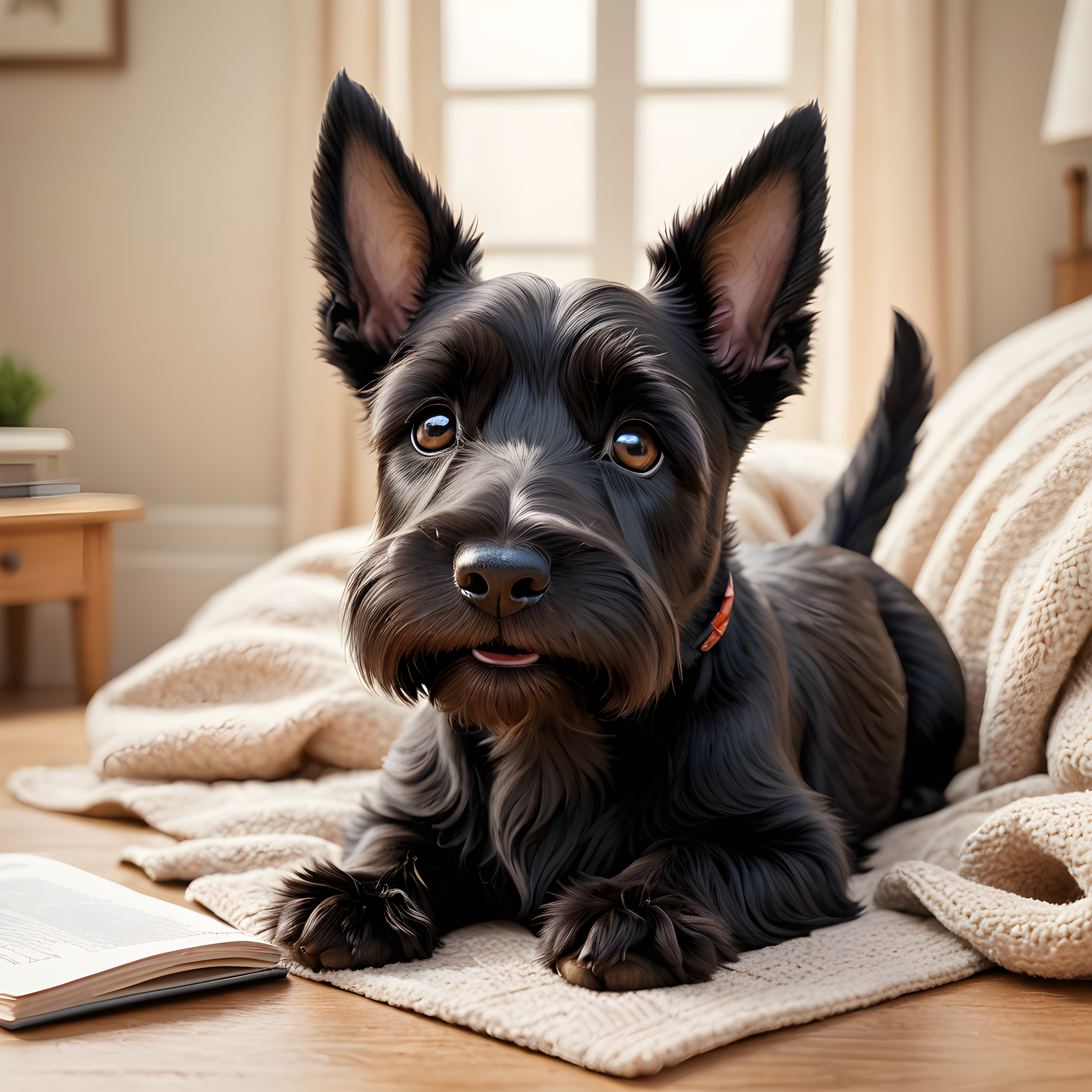 Scottish Terrier — Cartoon / Kawaii (Romantic)