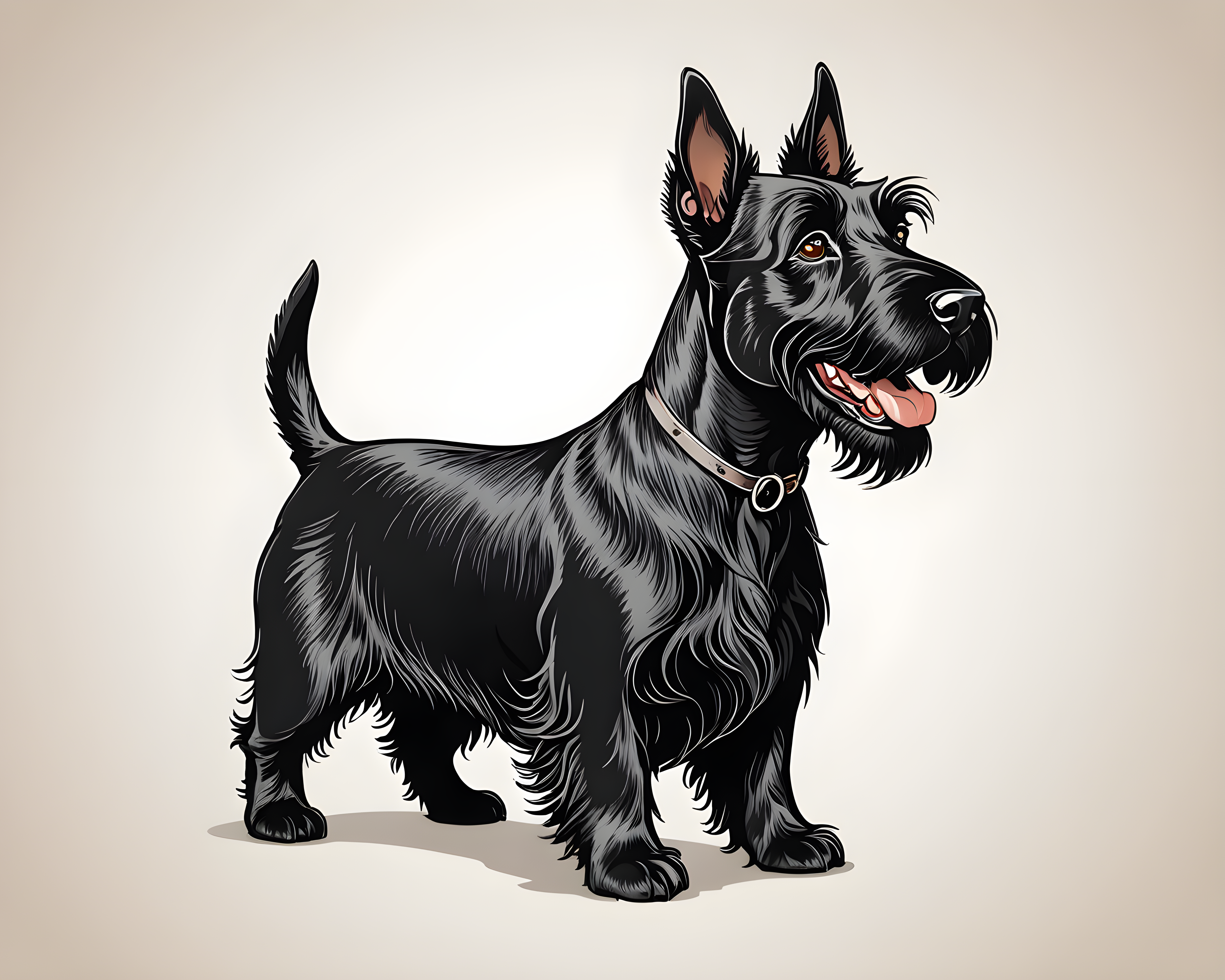 Scottish Terrier — Line Art (Happy)
