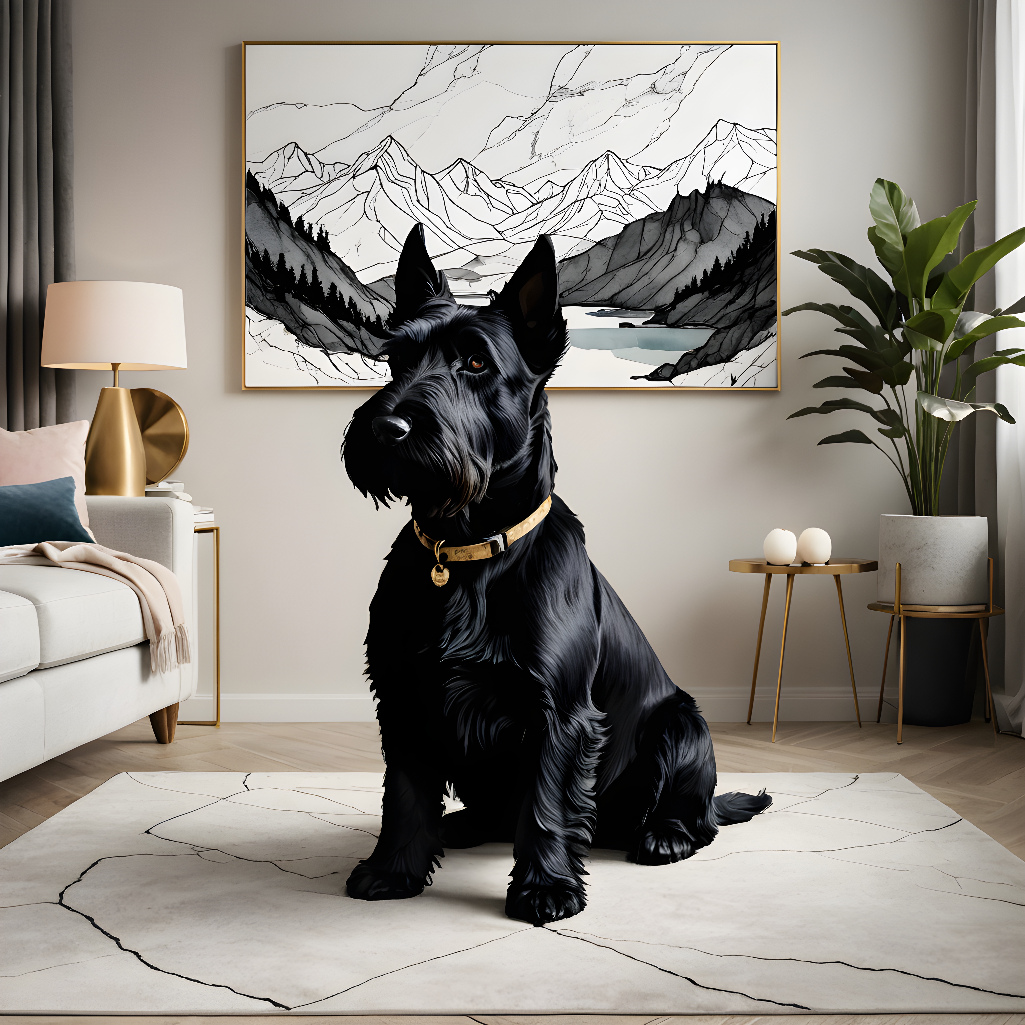 Scottish Terrier — Minimalist Line Art (Luxury)