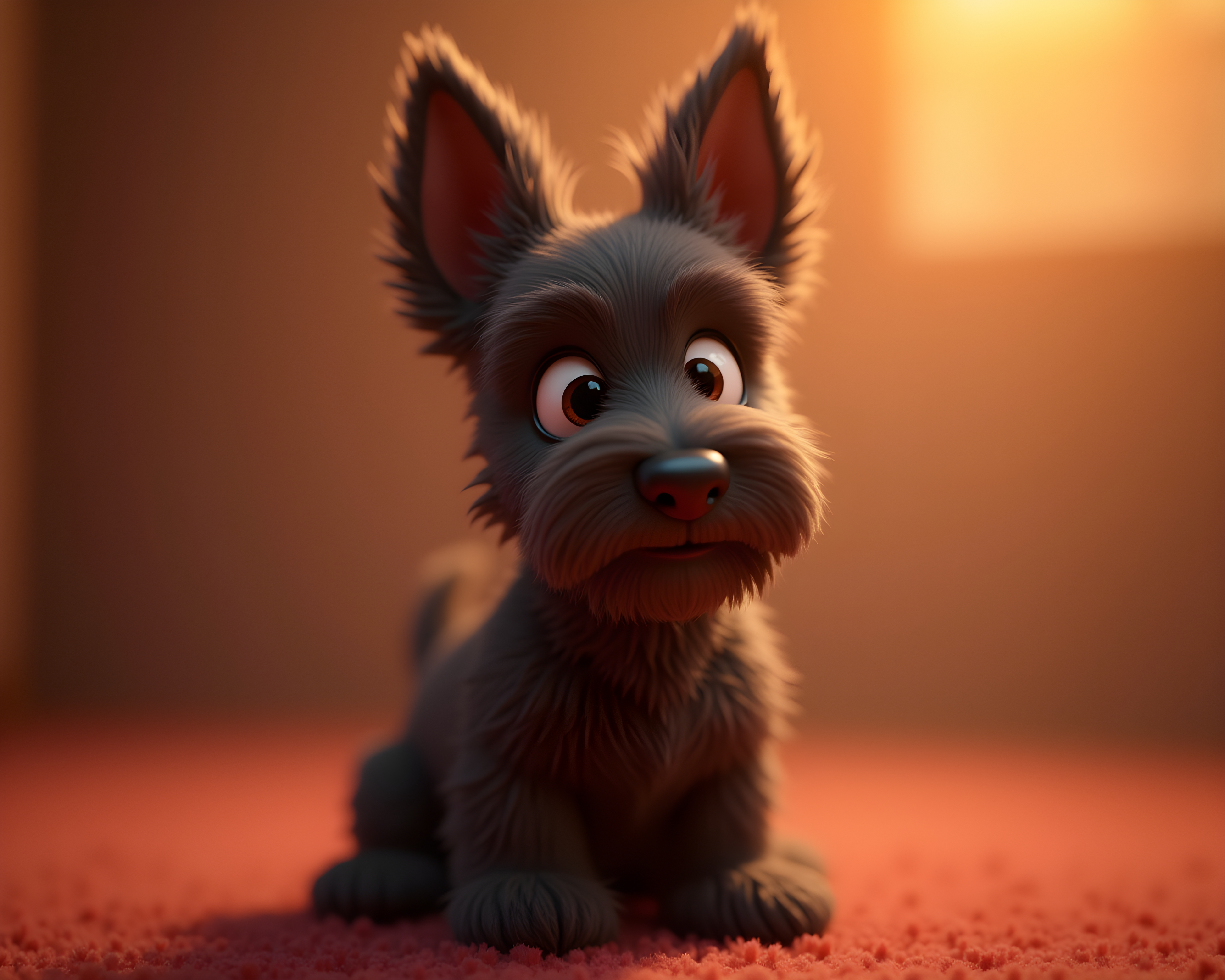 Scottish Terrier — 3D Render (Romantic)