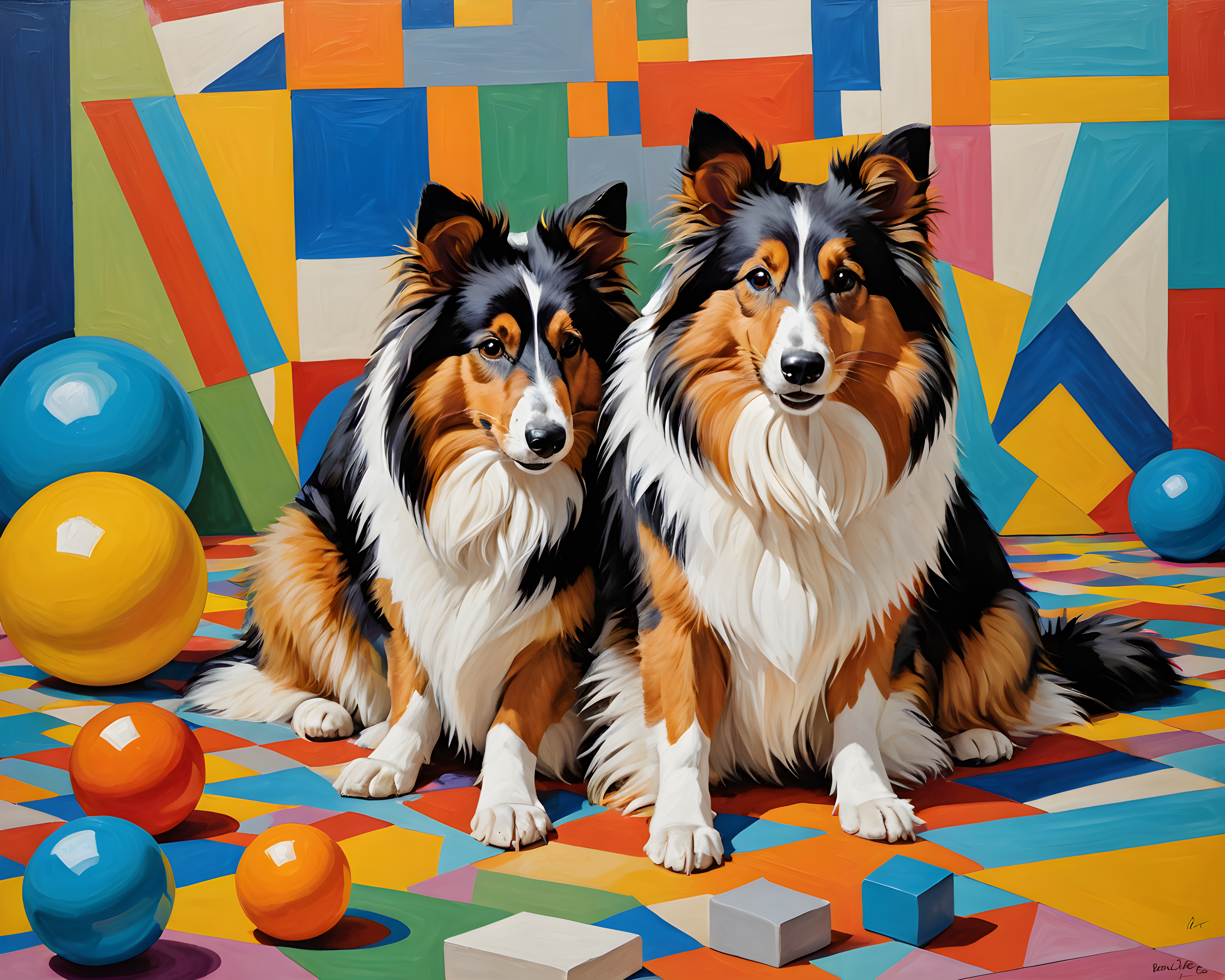 Shetland Sheepdog — Abstract (Playful)