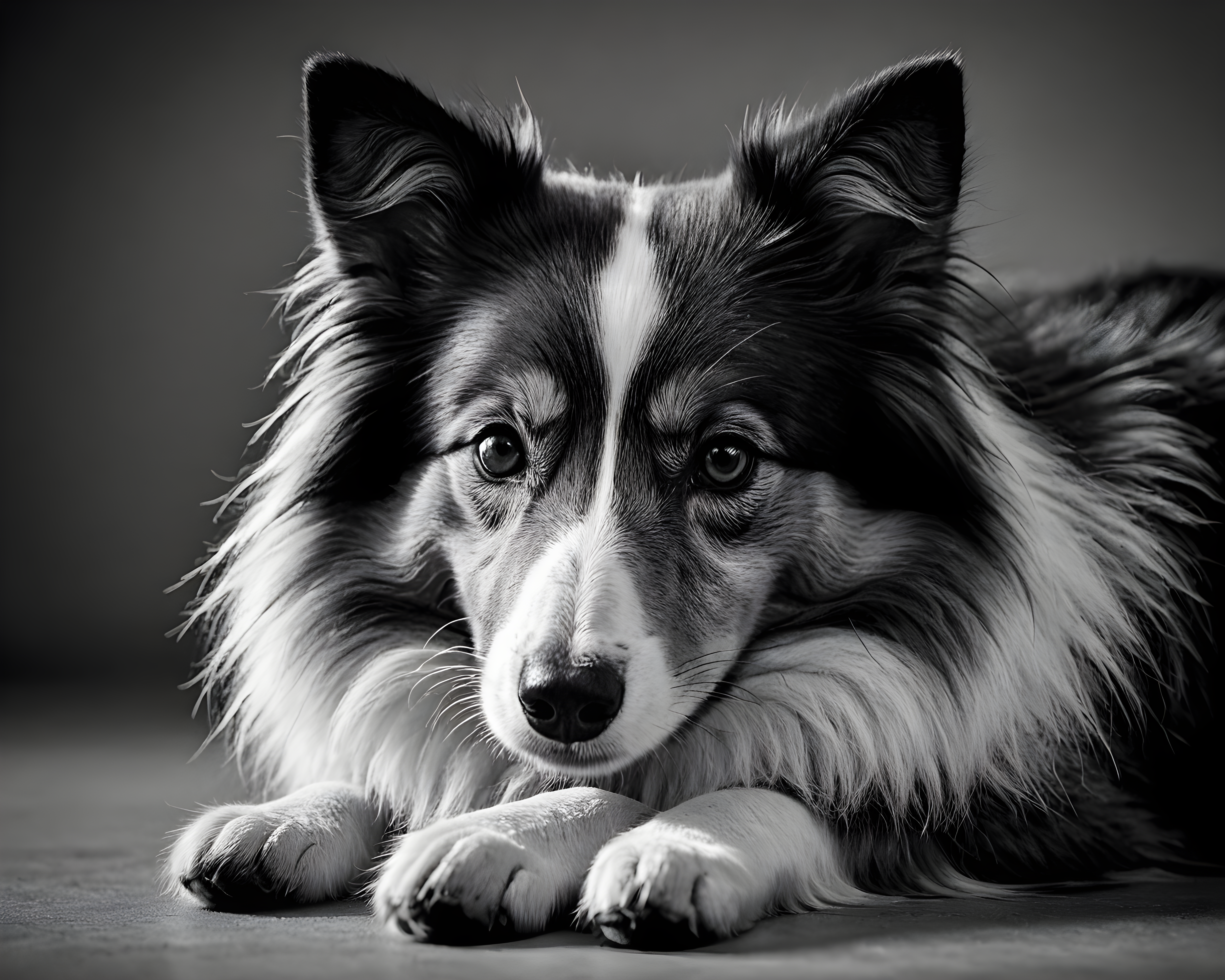 Shetland Sheepdog — Black & White (Emotional)