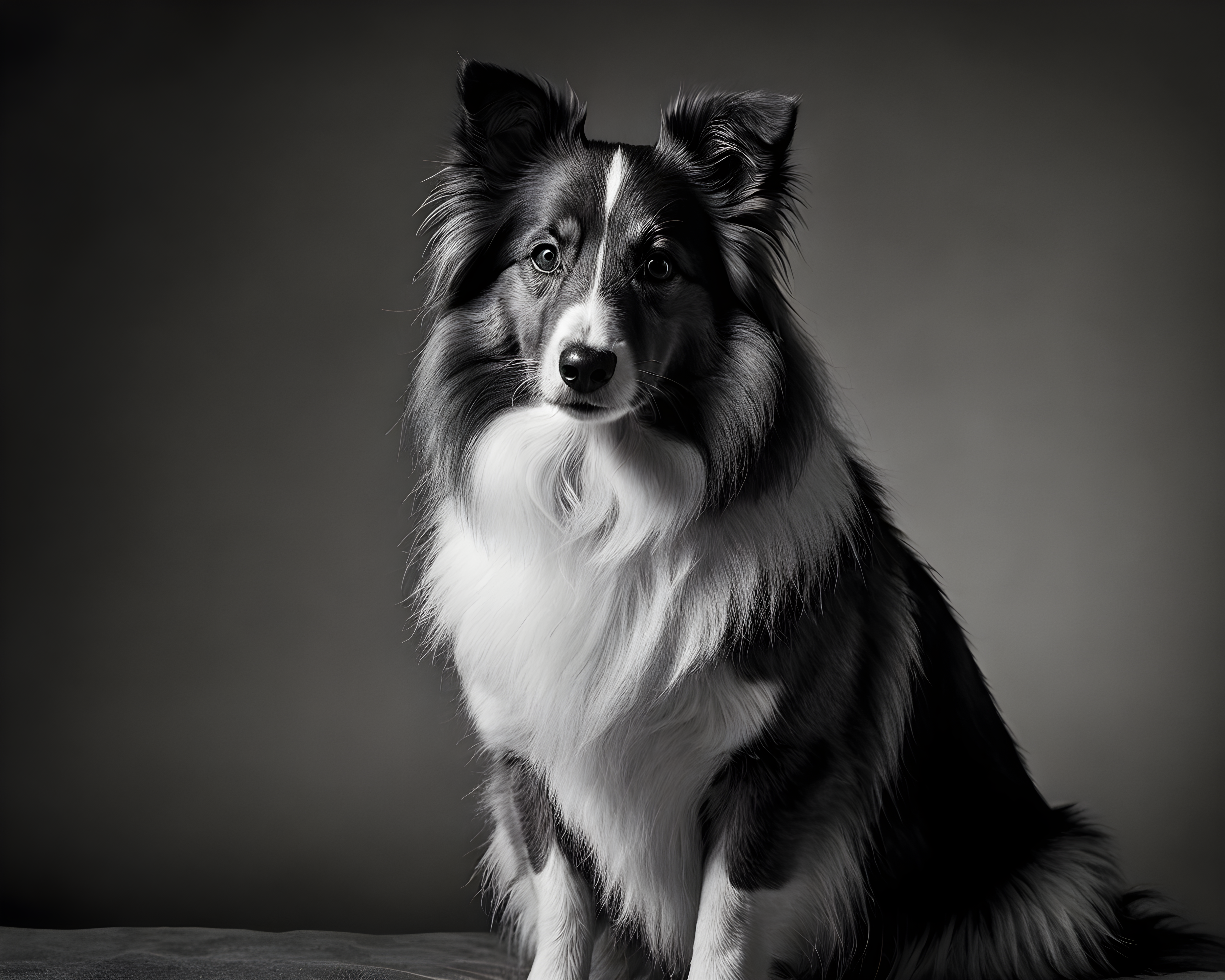 Shetland Sheepdog — Black & White (Emotional)
