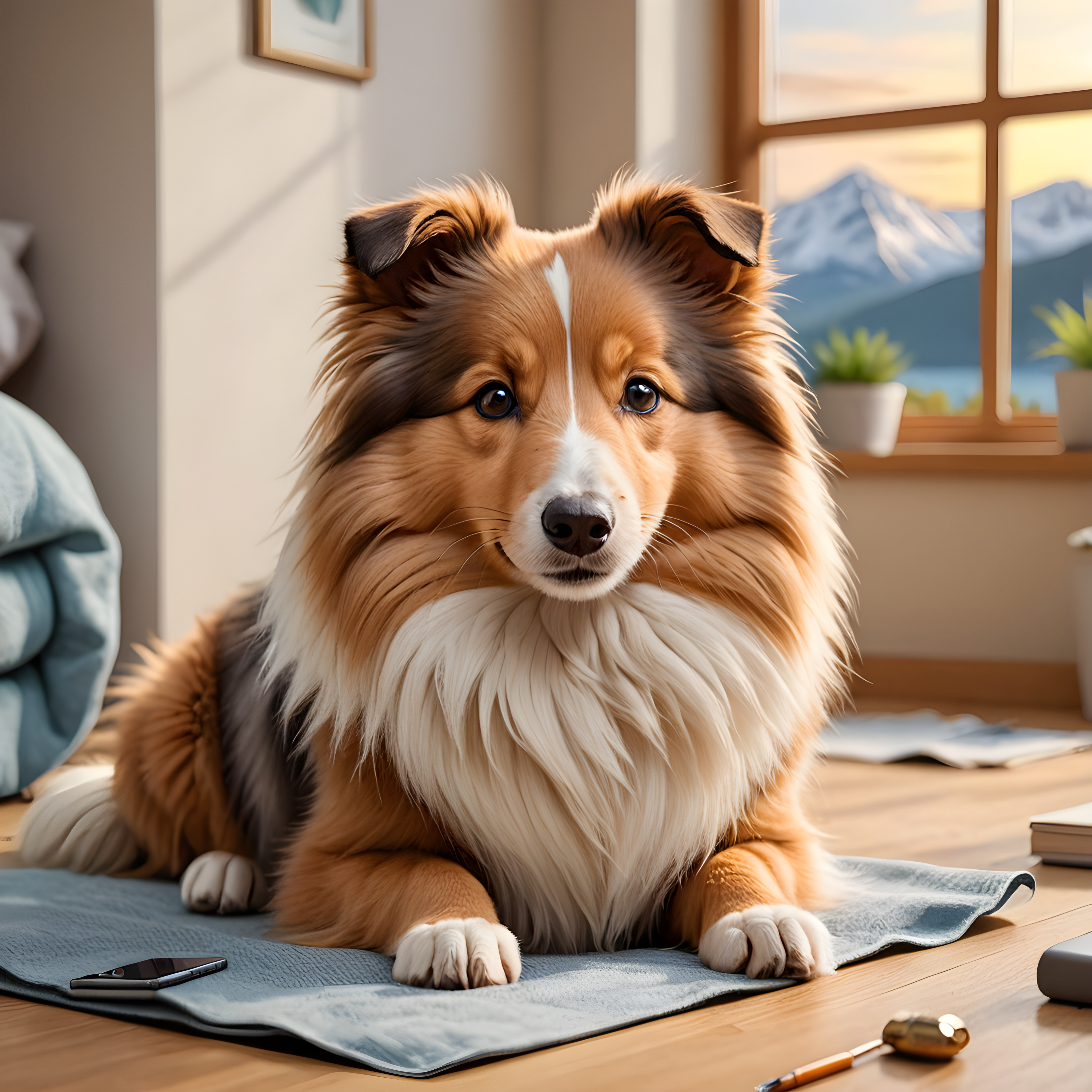 Shetland Sheepdog — Cartoon / Kawaii (Sleepy)