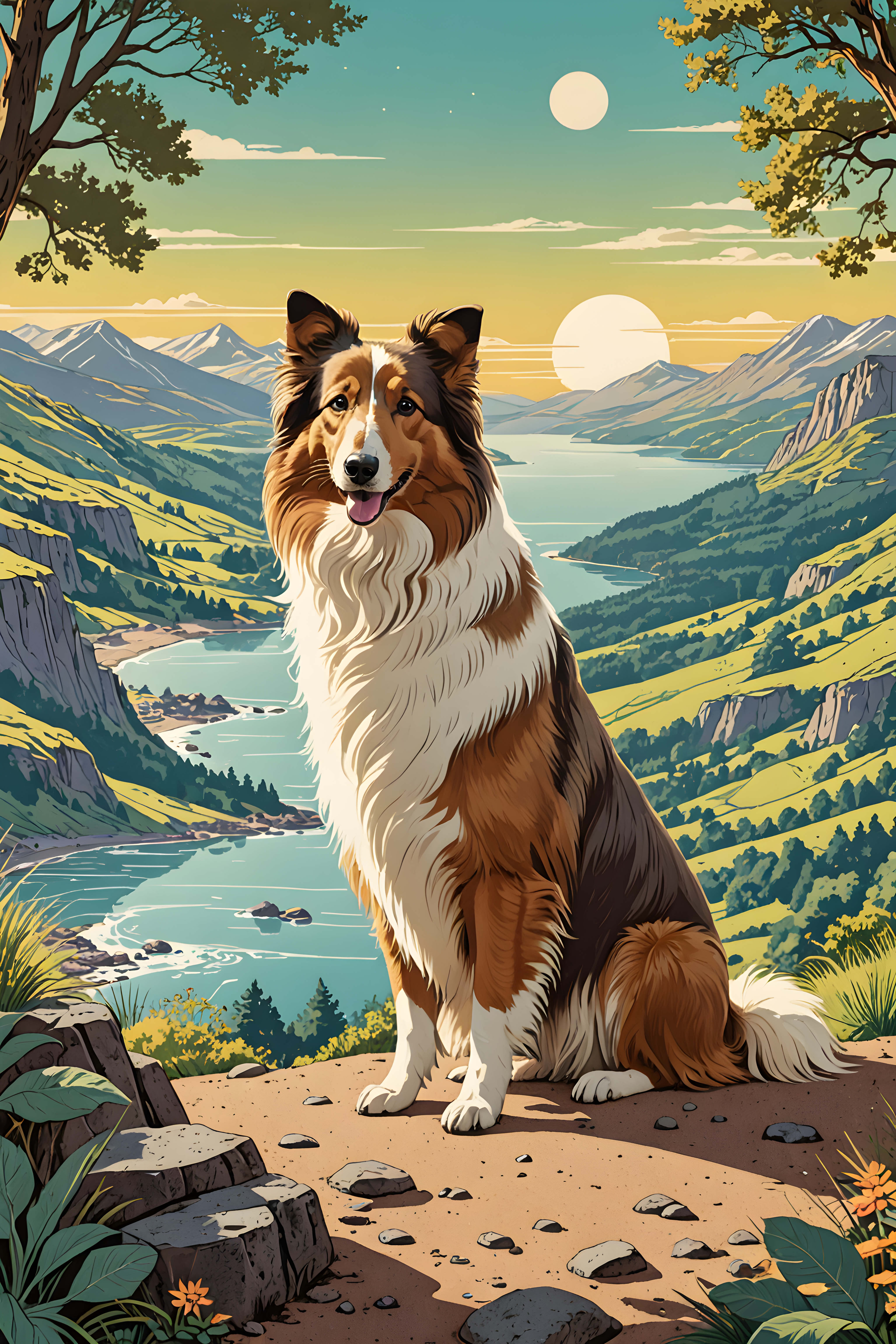 Shetland Sheepdog — Retro (Fantasy)
