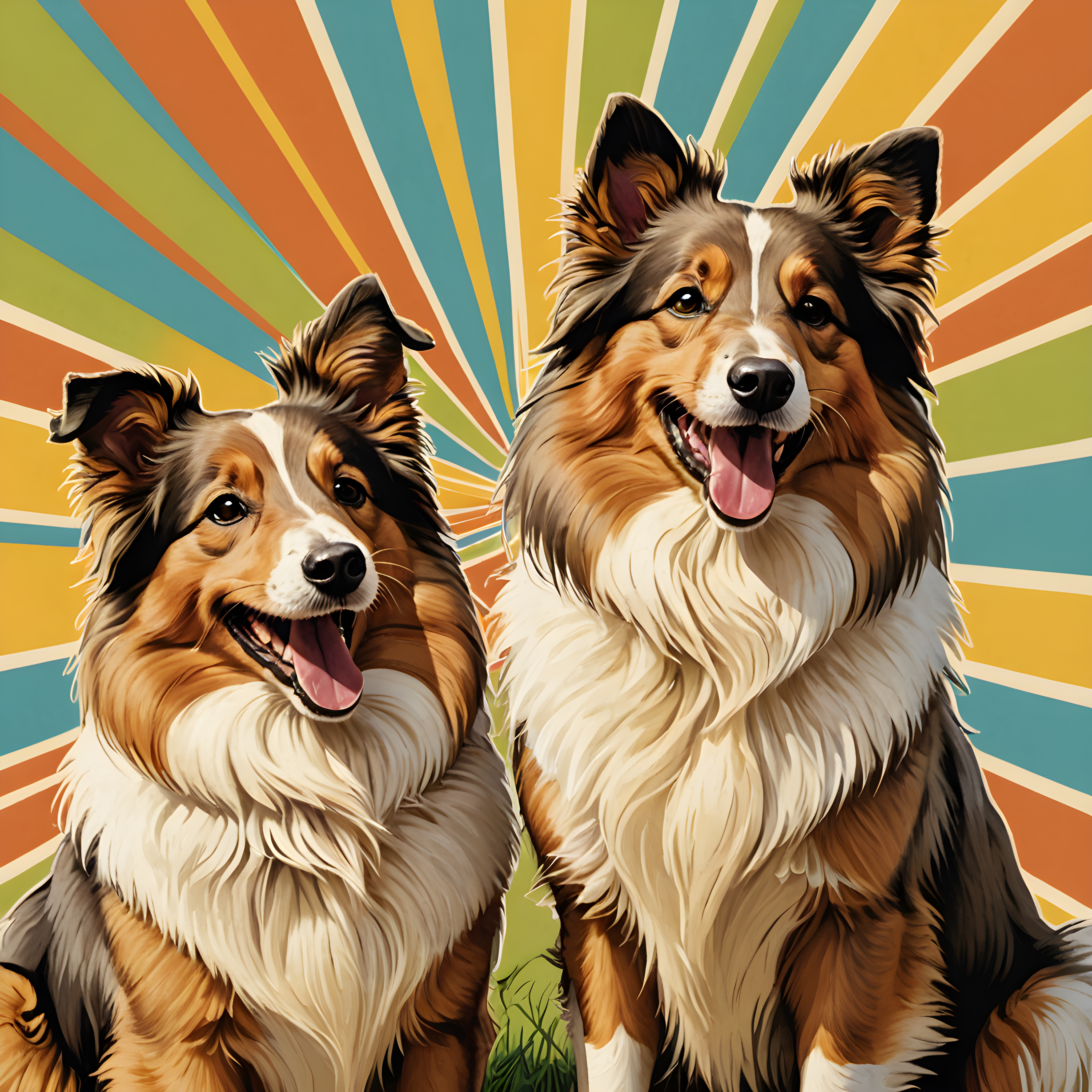 Shetland Sheepdog — Retro (Happy)