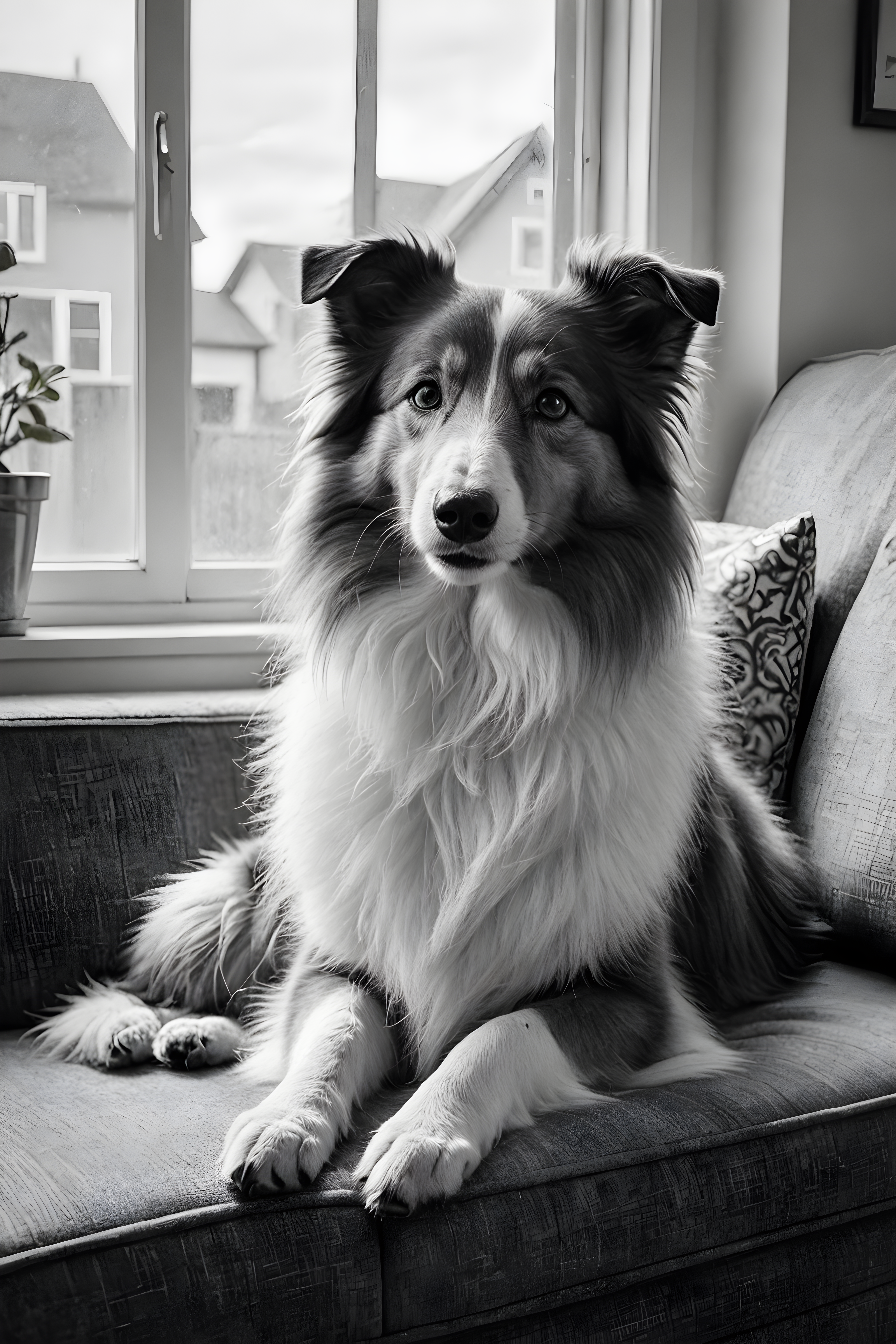 Shetland Sheepdog — Pencil Sketch (Lifestyle)