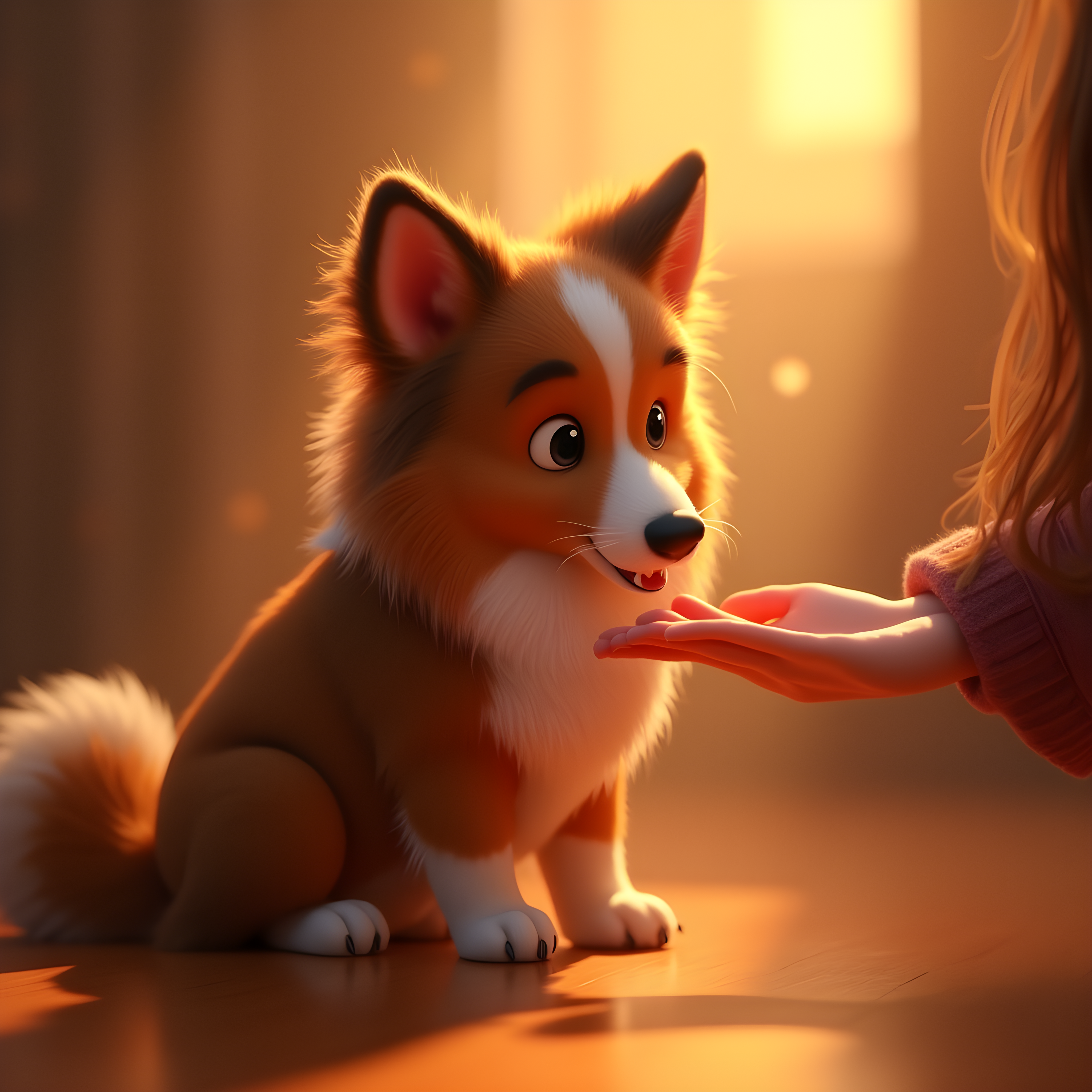Shetland Sheepdog — 3D Render (Romantic)