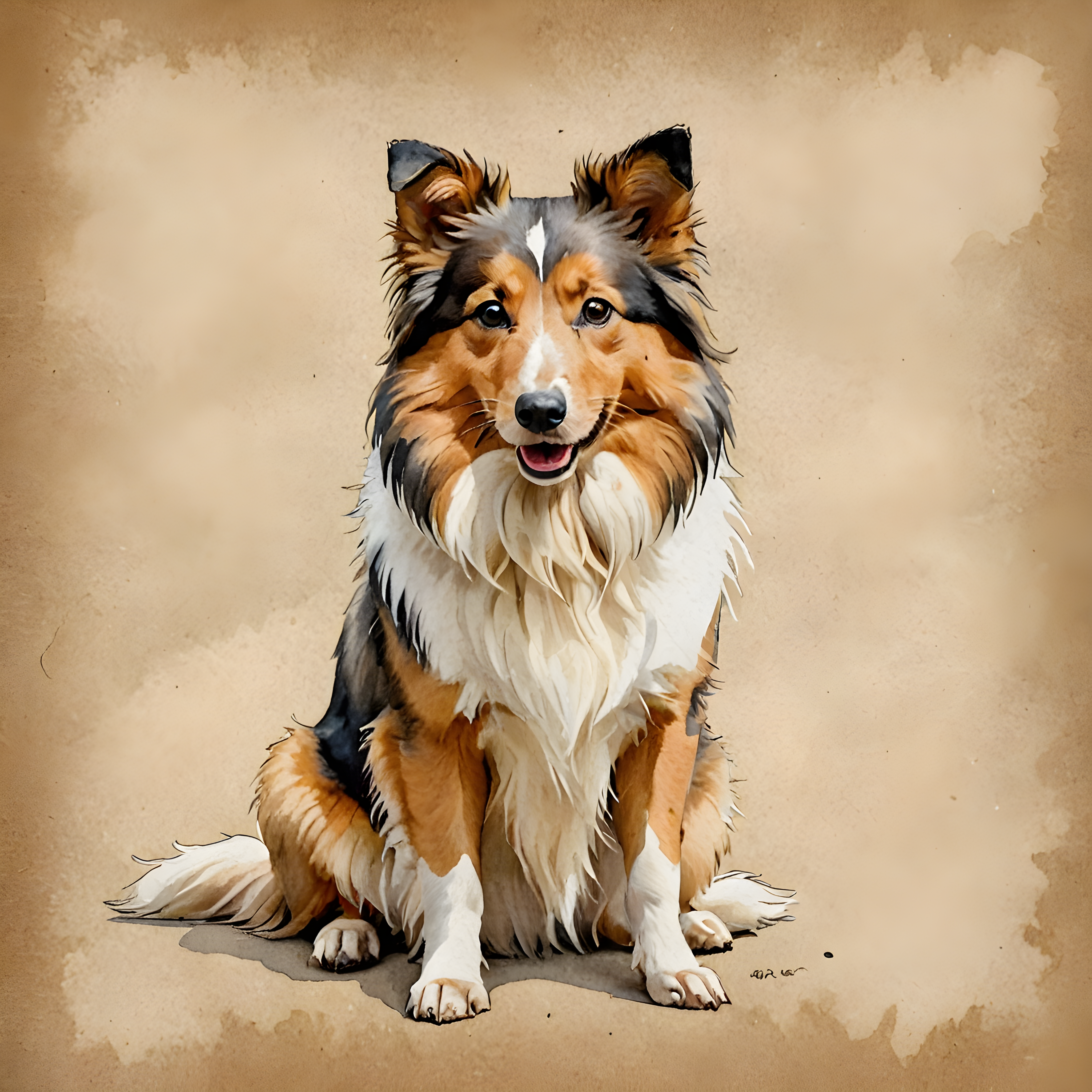 Shetland Sheepdog — Watercolor (Funny)