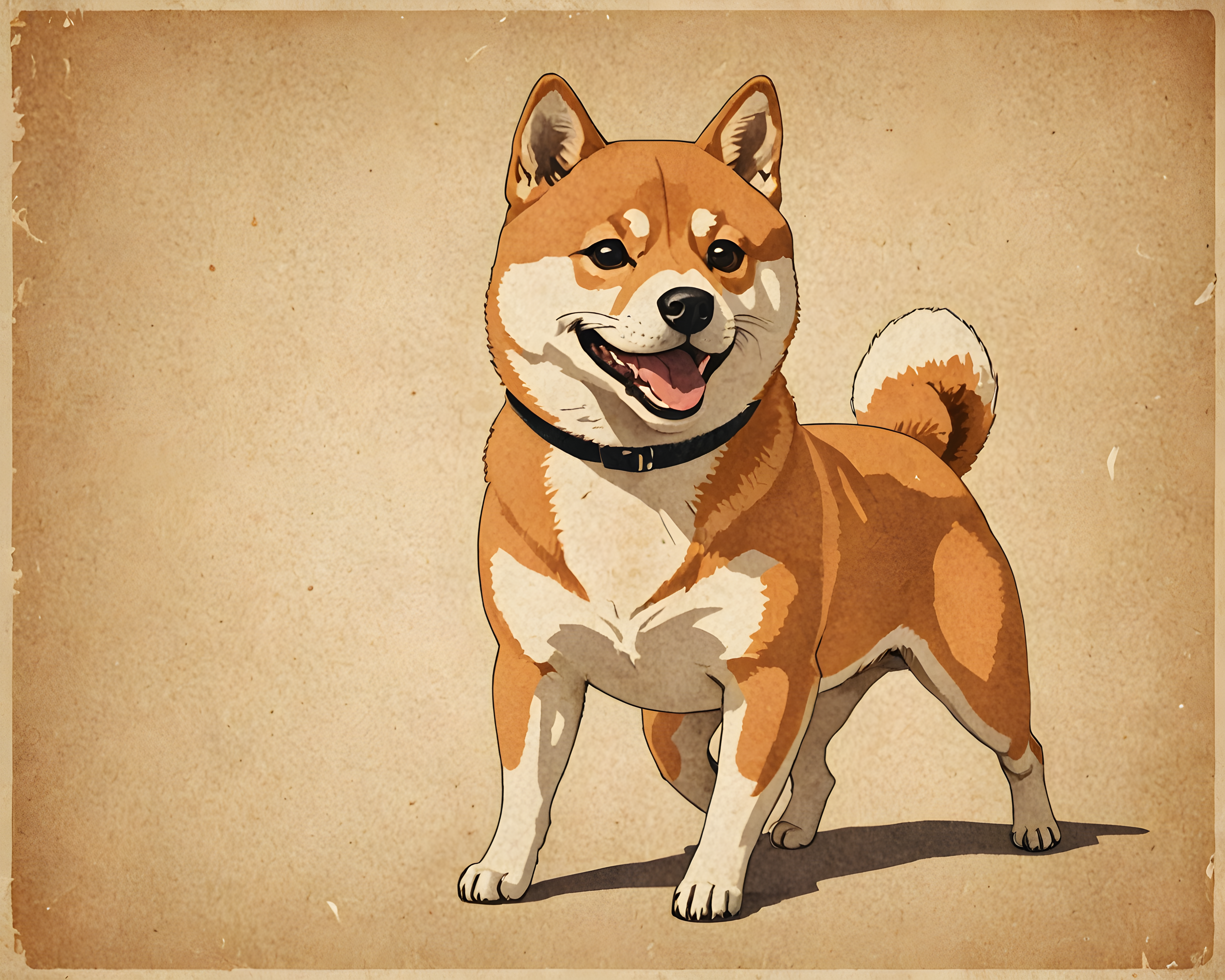 Shiba Inu — Vintage Poster (Playful)