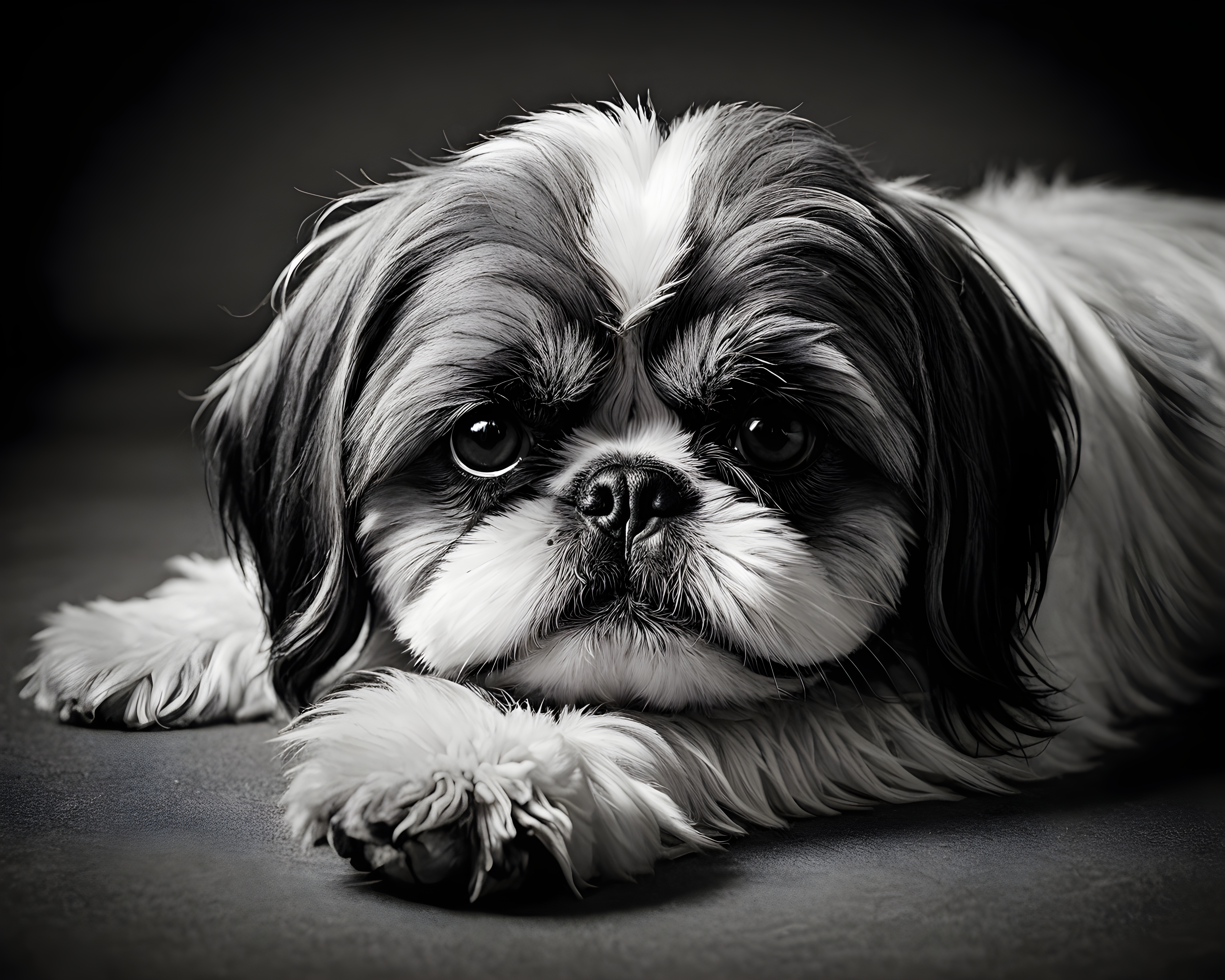 Shih Tzu — Black & White (Motivational)