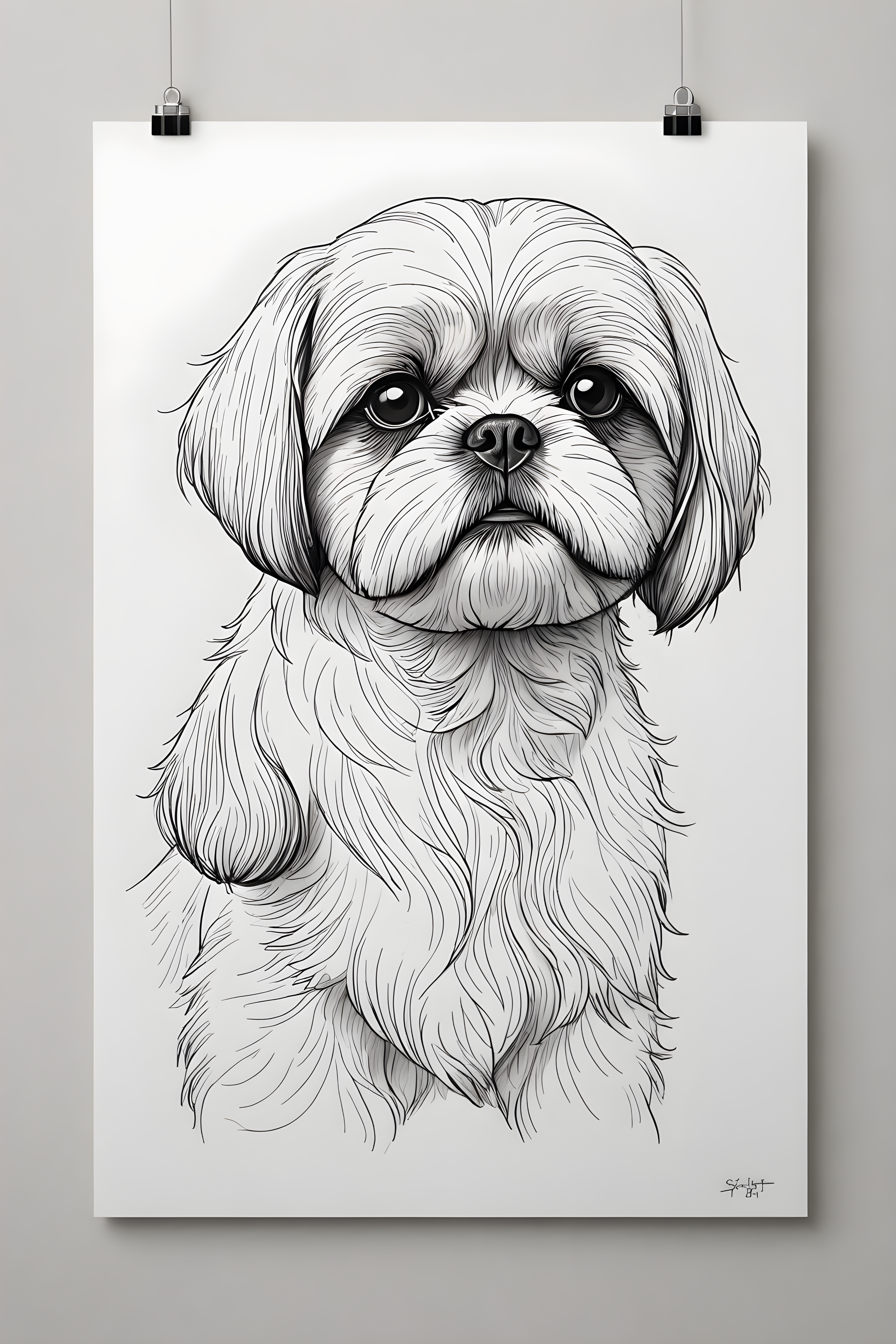 Shih Tzu — Minimalist Line Art (Cute)