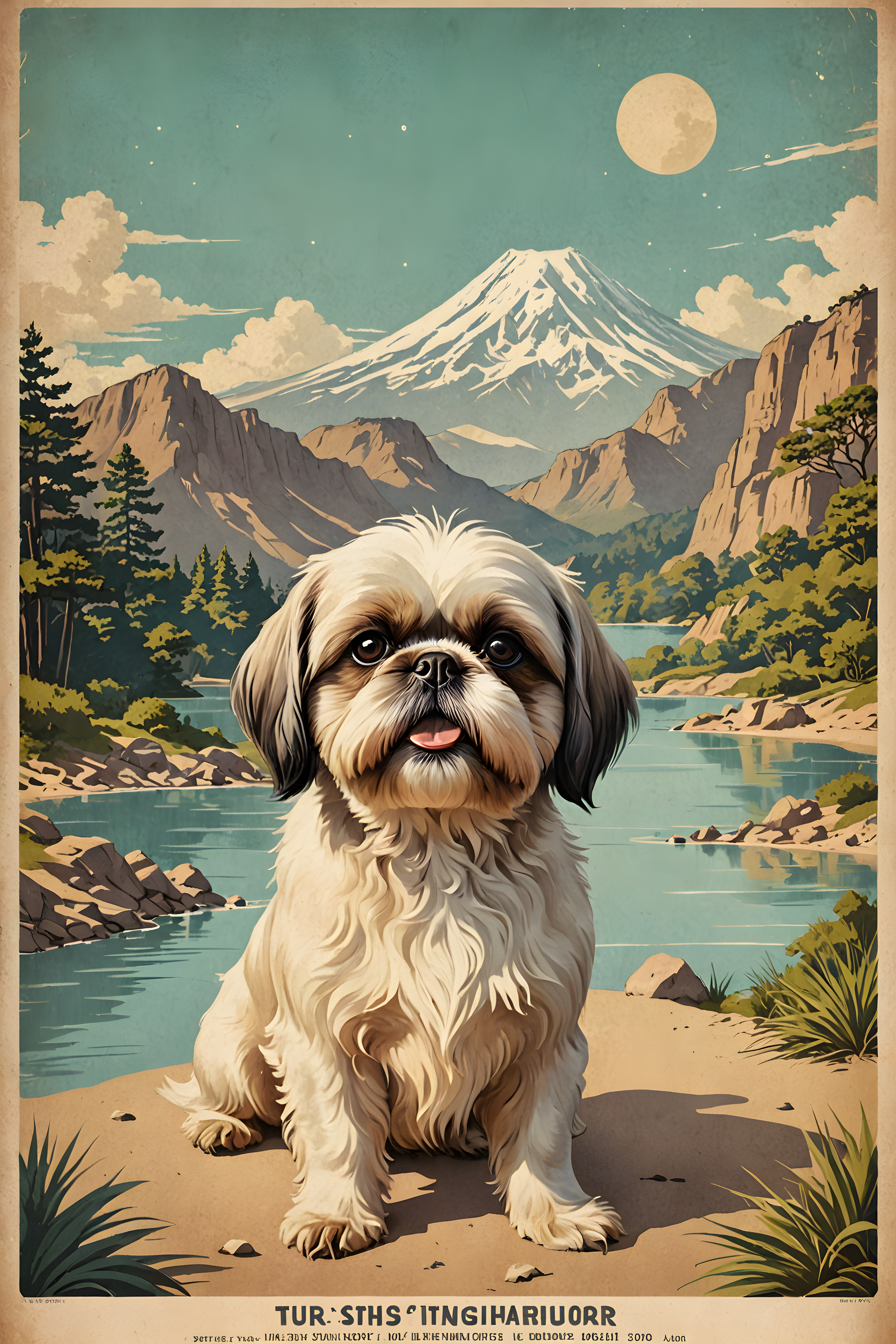 Shih Tzu — Vintage Poster (Fantasy)
