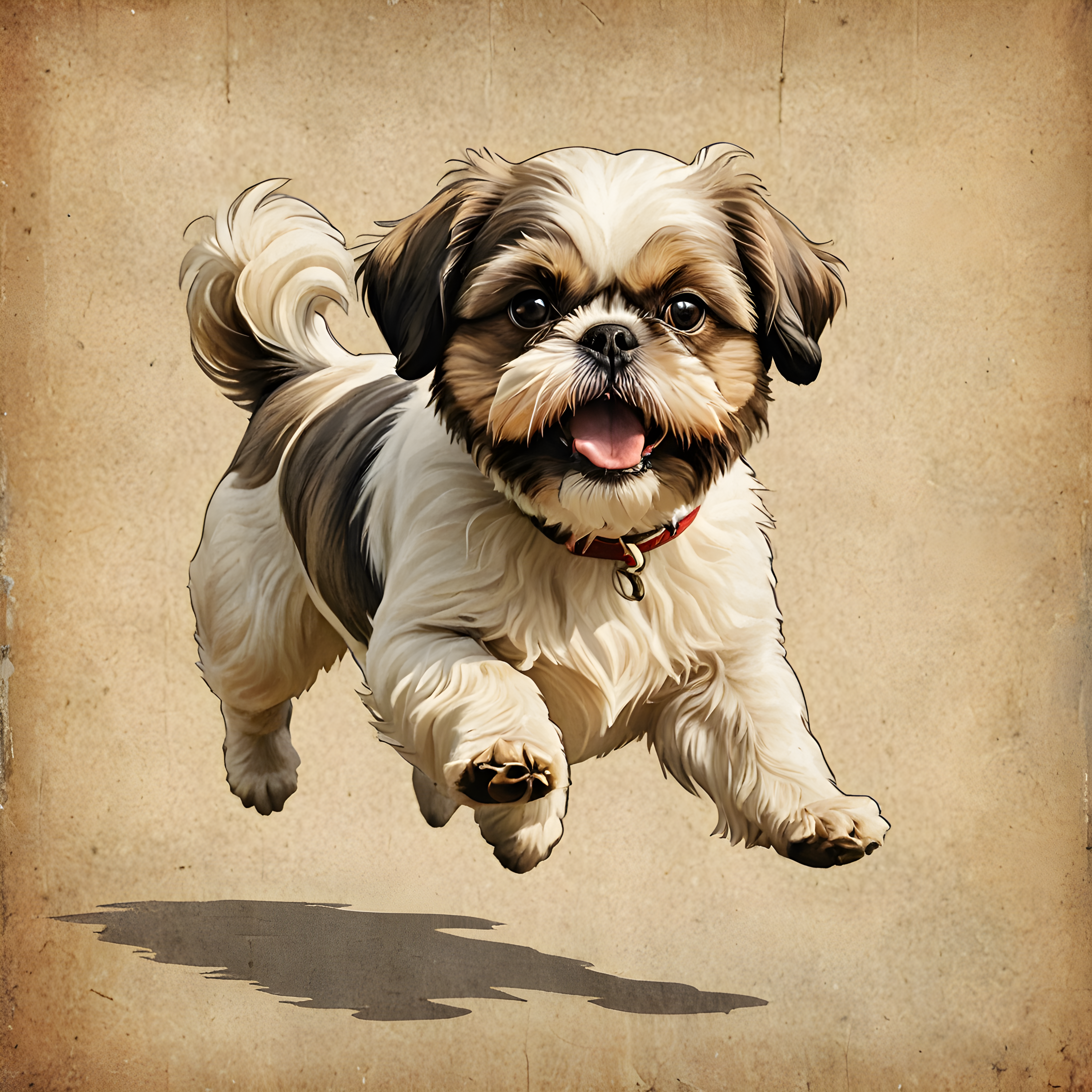 Shih Tzu — Vintage Poster (Playful)