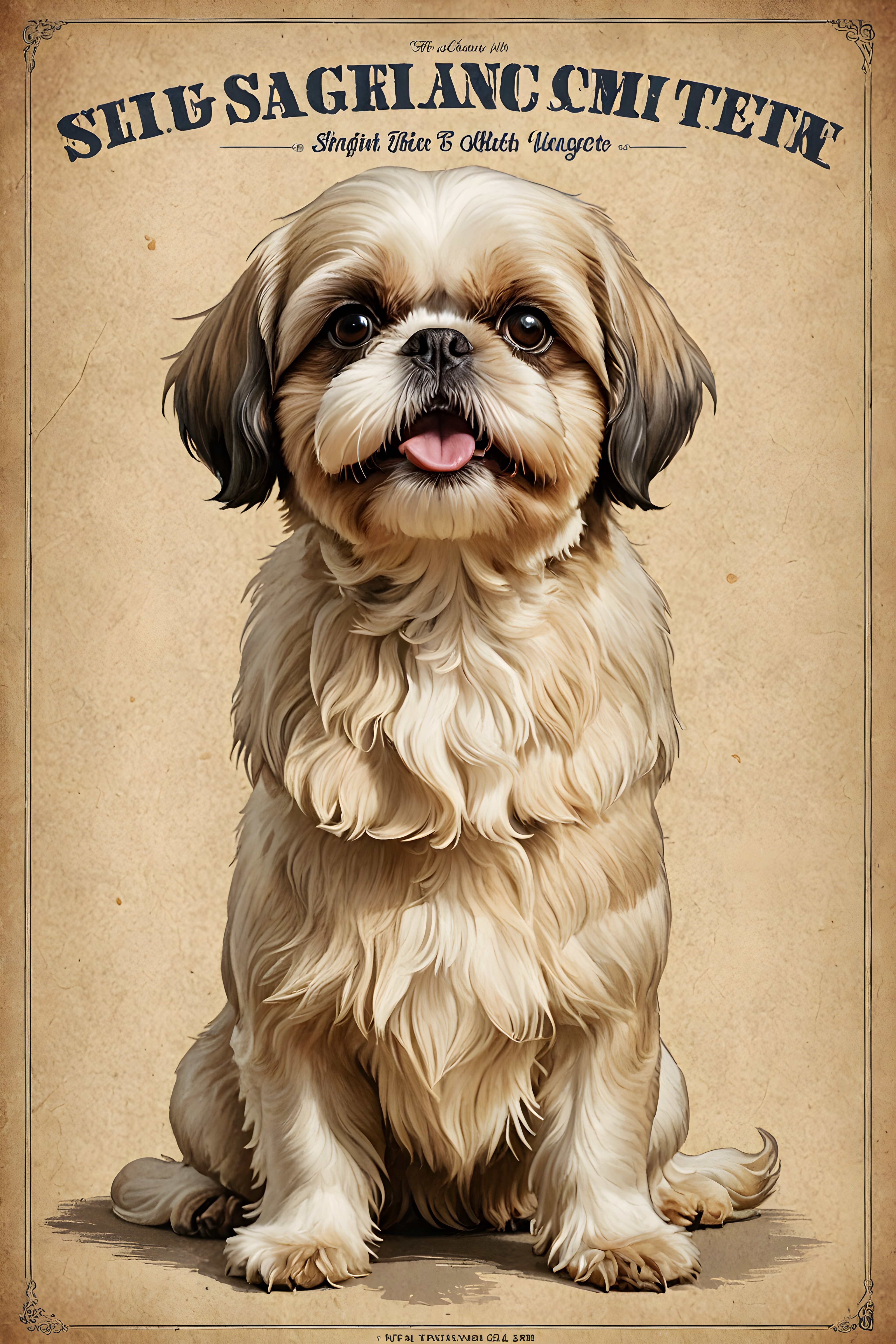 Shih Tzu — Vintage Poster (Playful)