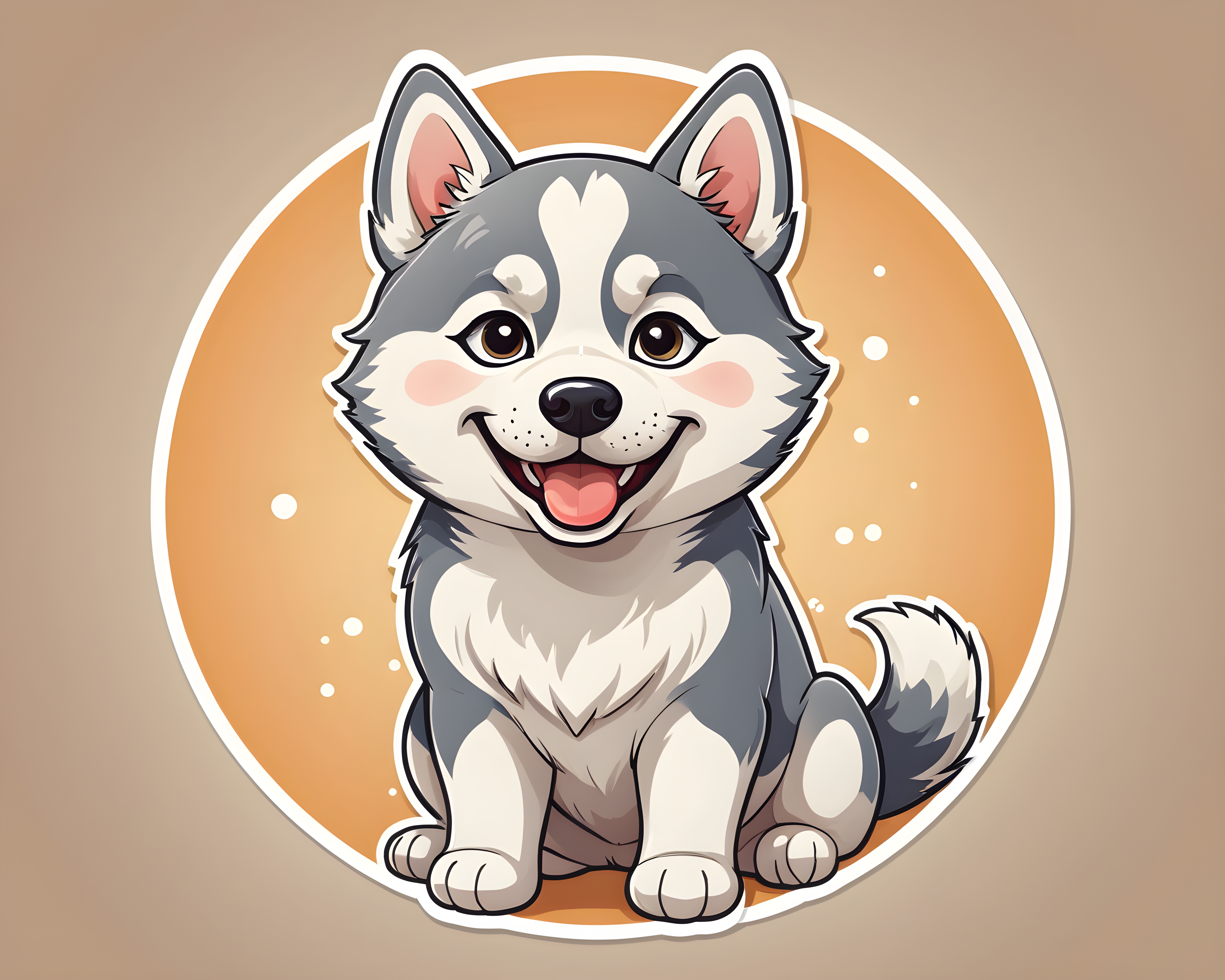 Siberian Husky — Cartoon / Kawaii (Happy)