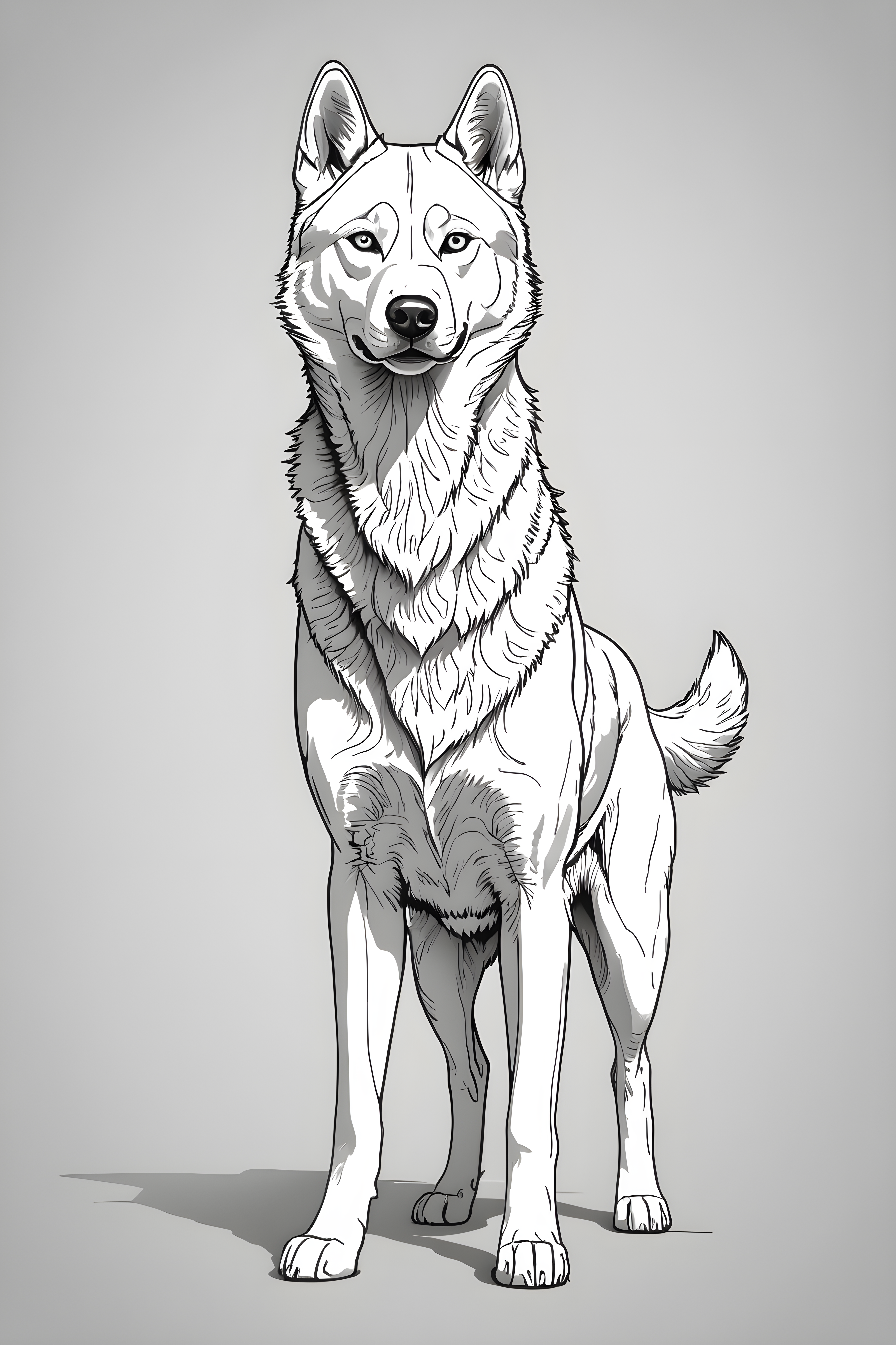 Siberian Husky — Minimalist Line Art (Funny)