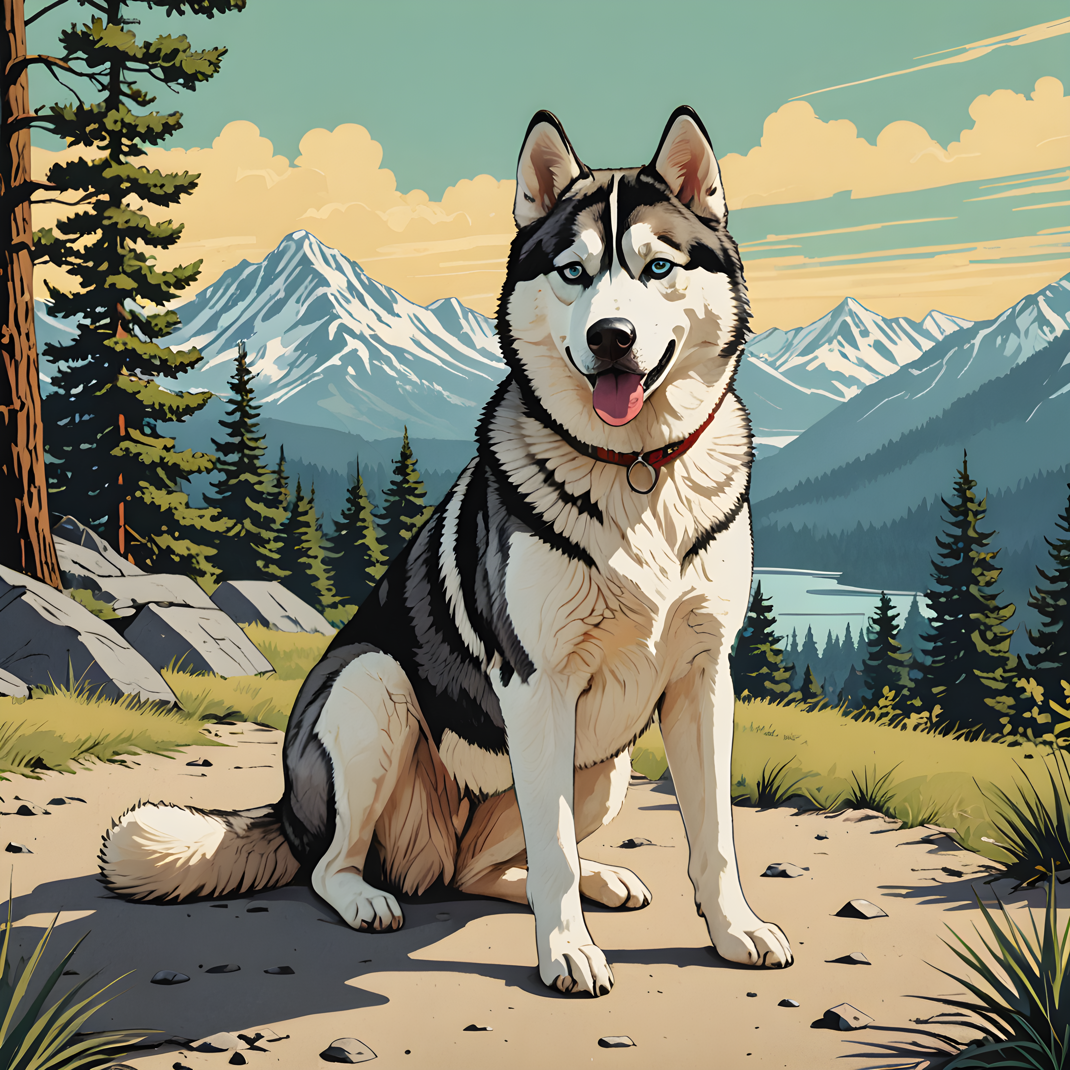 Siberian Husky — Retro (Funny)
