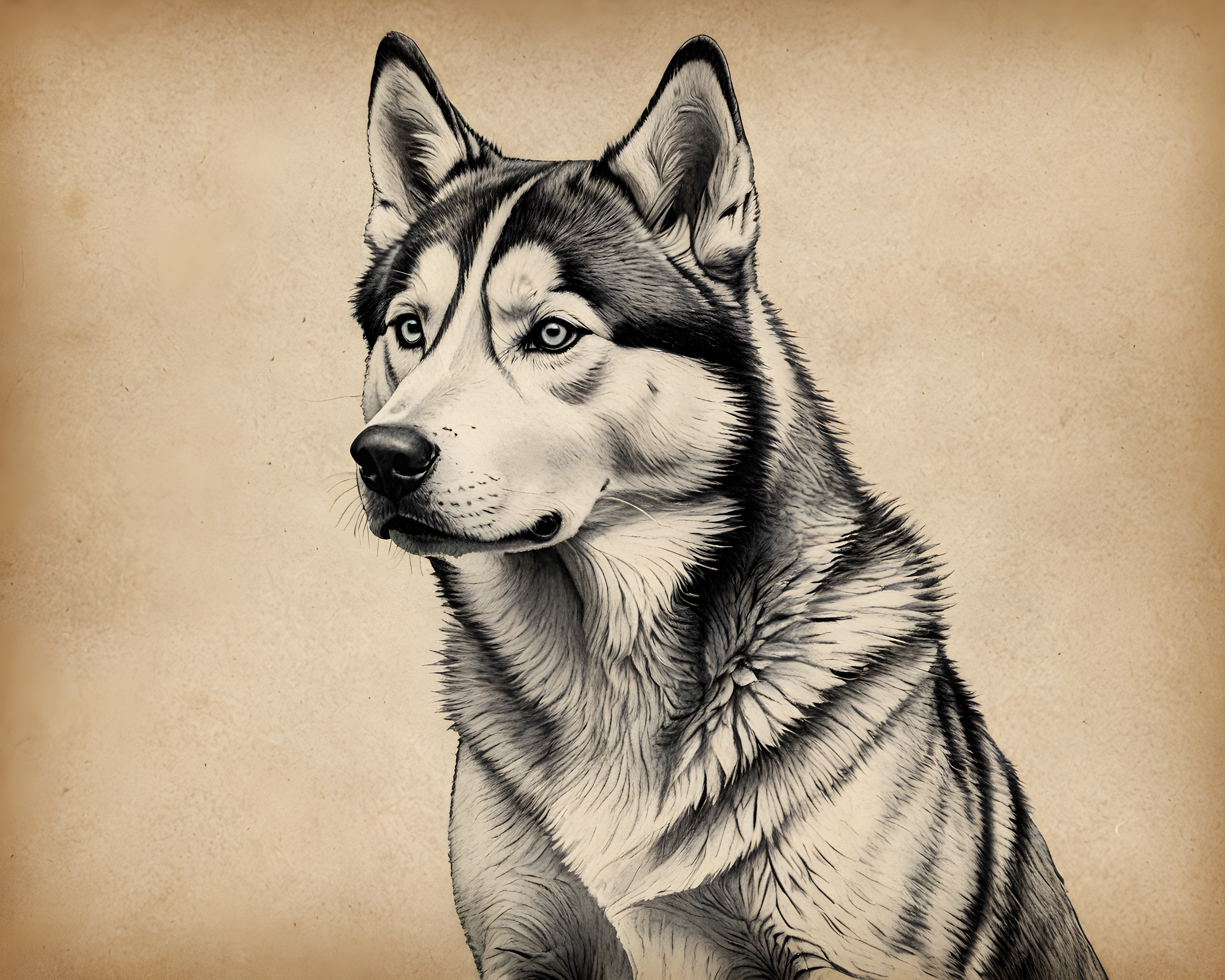 Siberian Husky — Pencil Sketch (Savage)