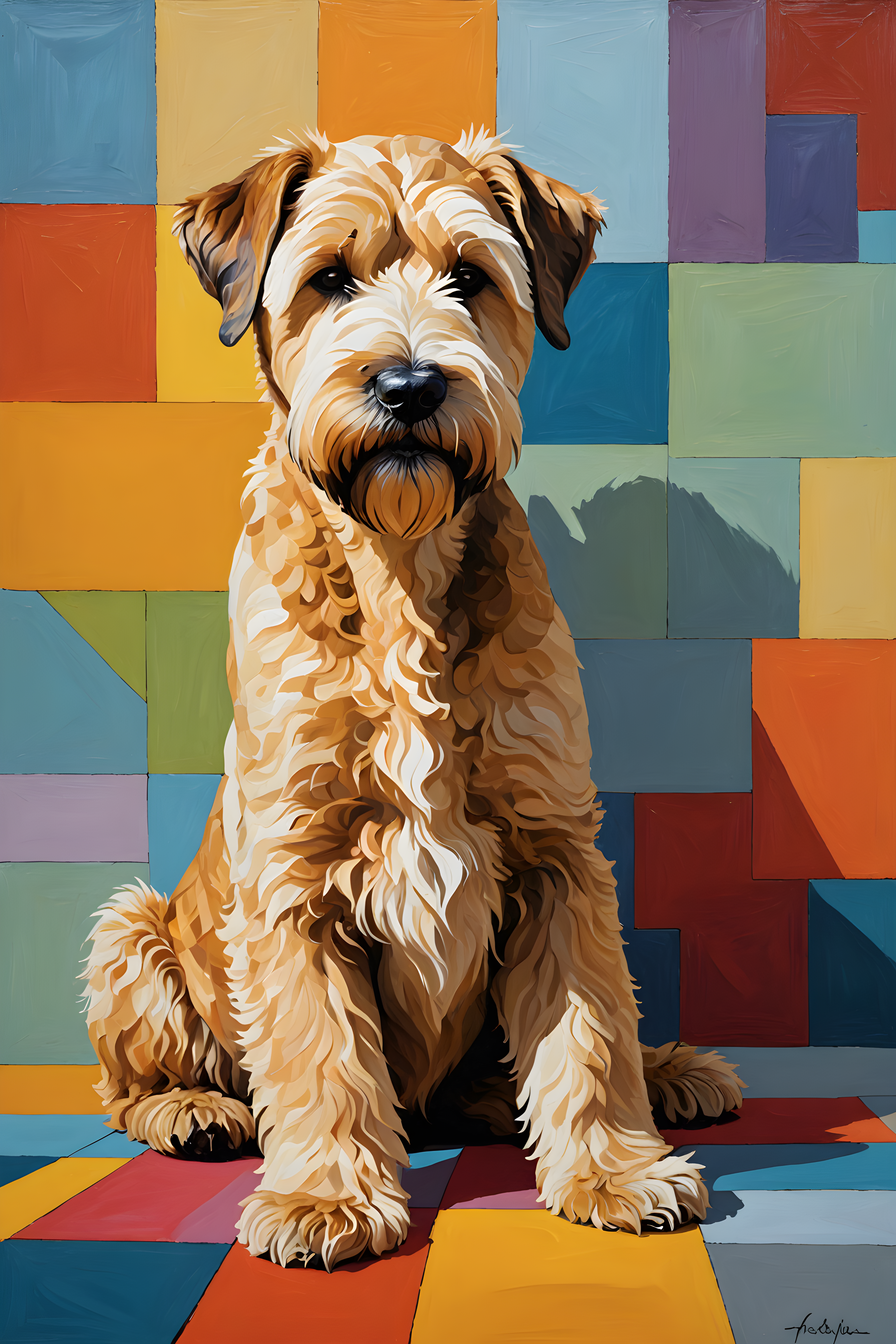Soft Coated Wheaten Terrier — Abstract (Sleepy)