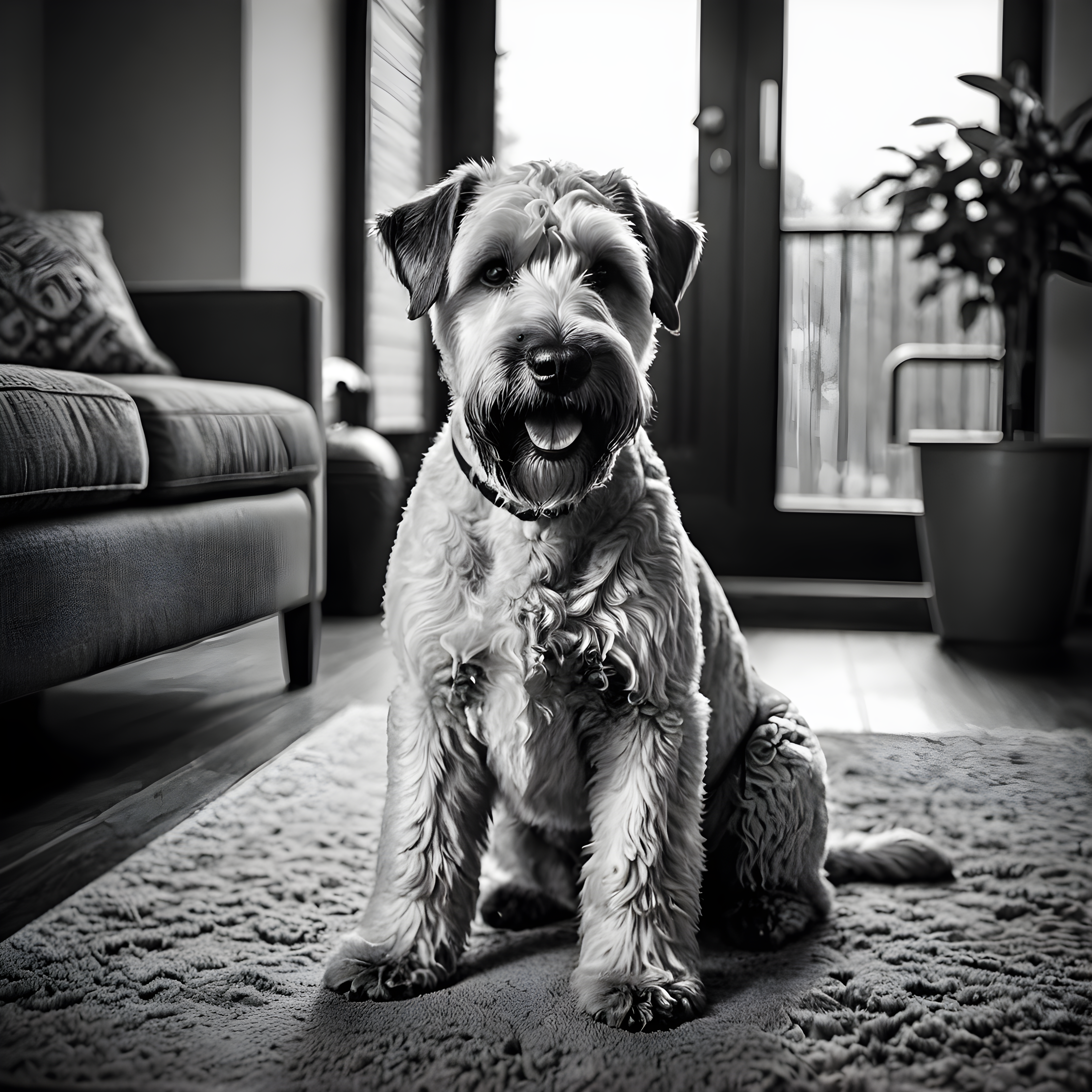 Soft Coated Wheaten Terrier — Black & White (Motivational)