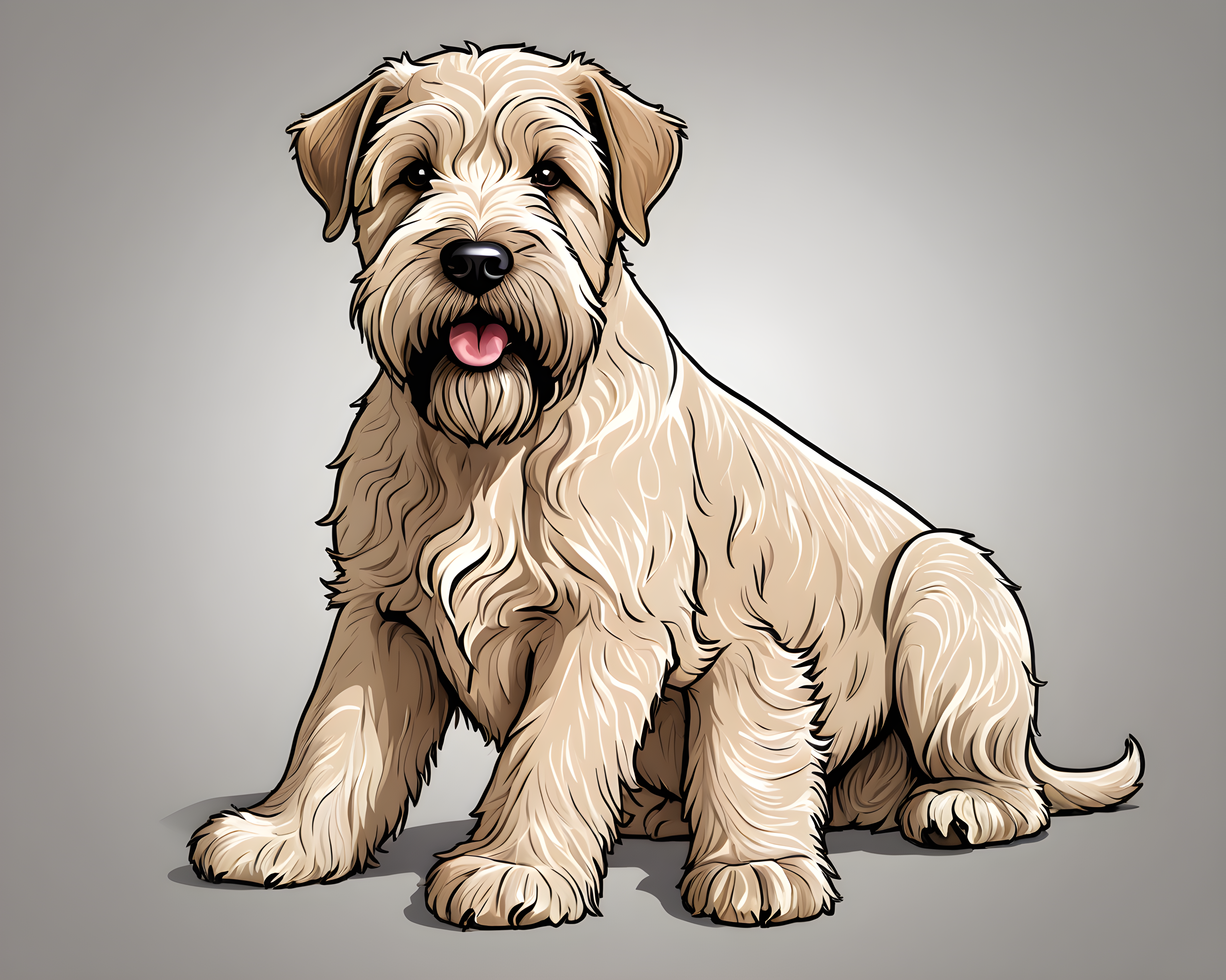 Soft Coated Wheaten Terrier — Line Art (Savage)